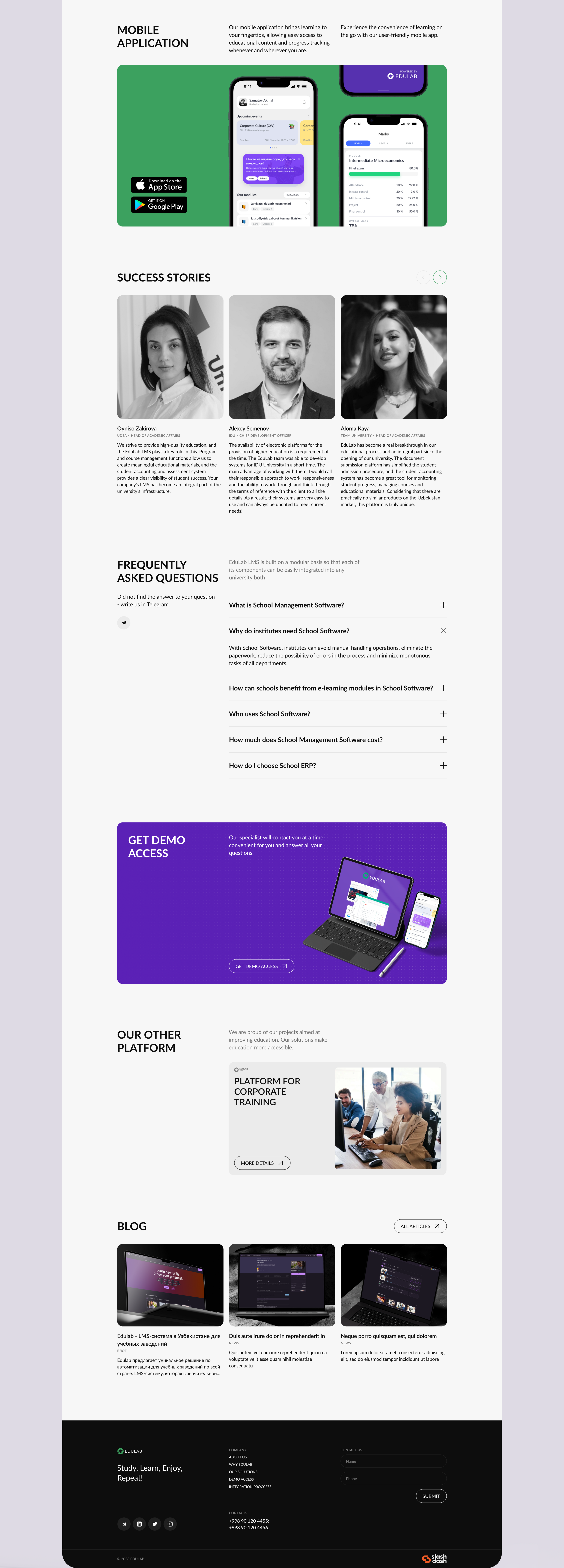 Landing Page for LMS Edulab — Изображение №3 — Интерфейсы на Dprofile