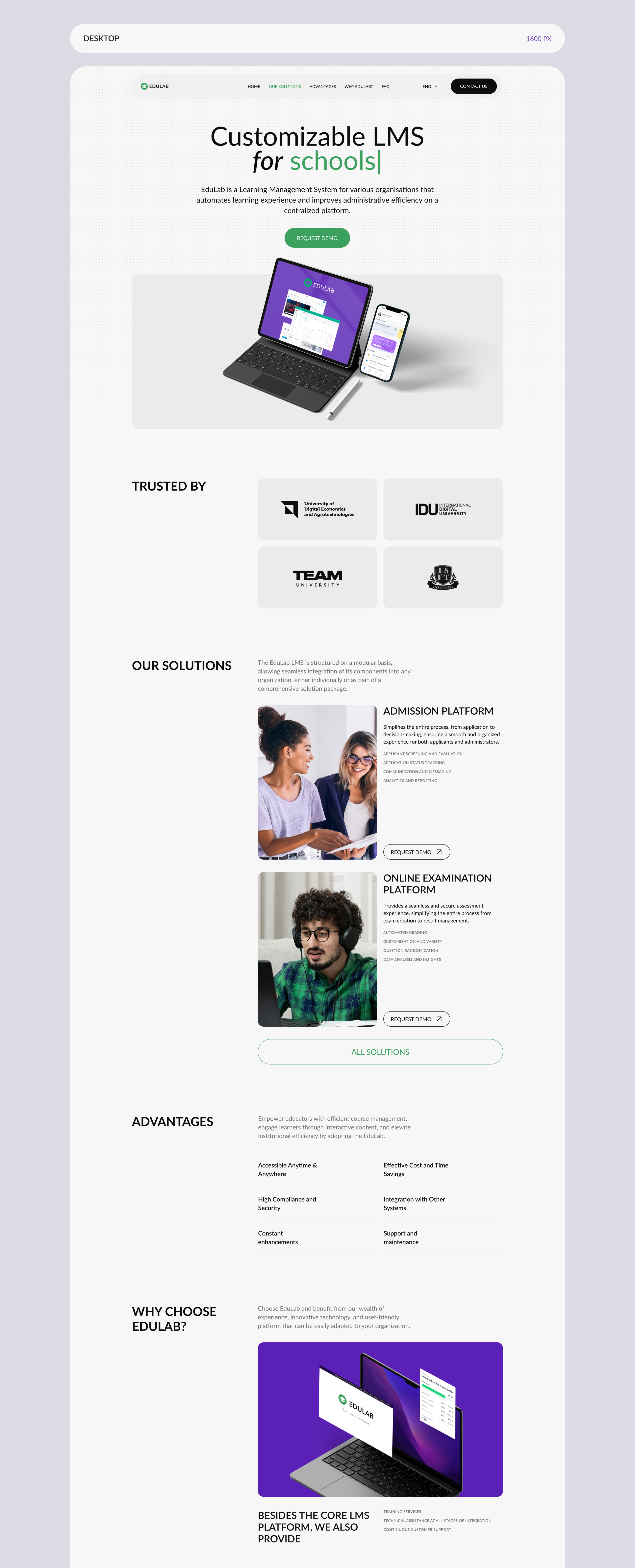 Landing Page for LMS Edulab — Изображение №2 — Интерфейсы на Dprofile