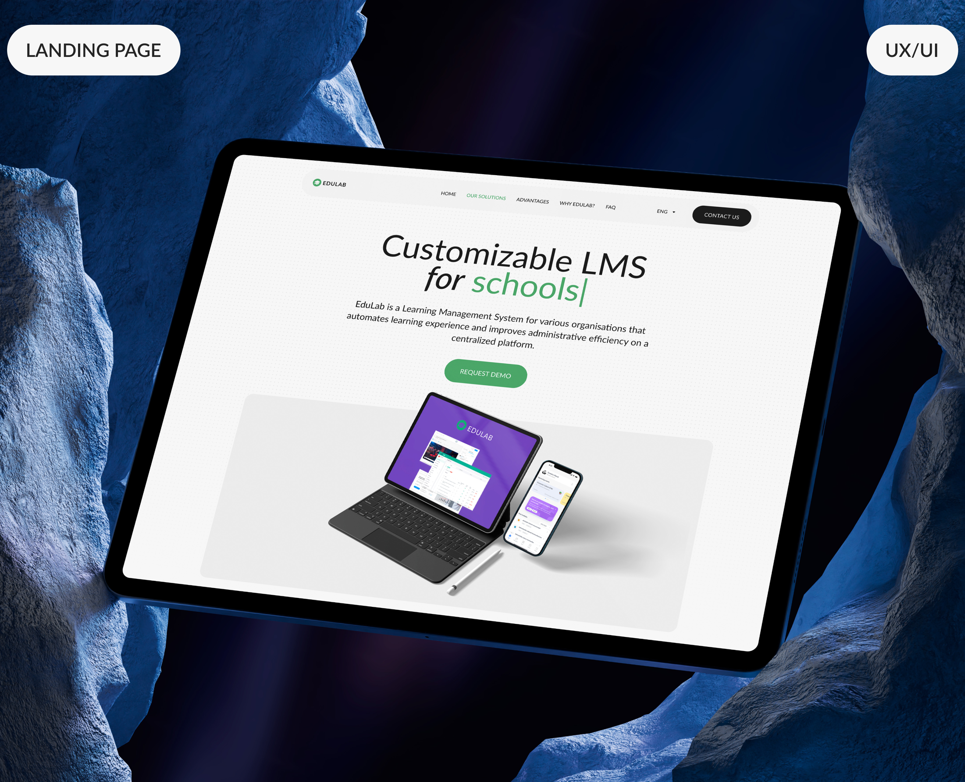 Landing Page for LMS Edulab — Интерфейсы на Dprofile