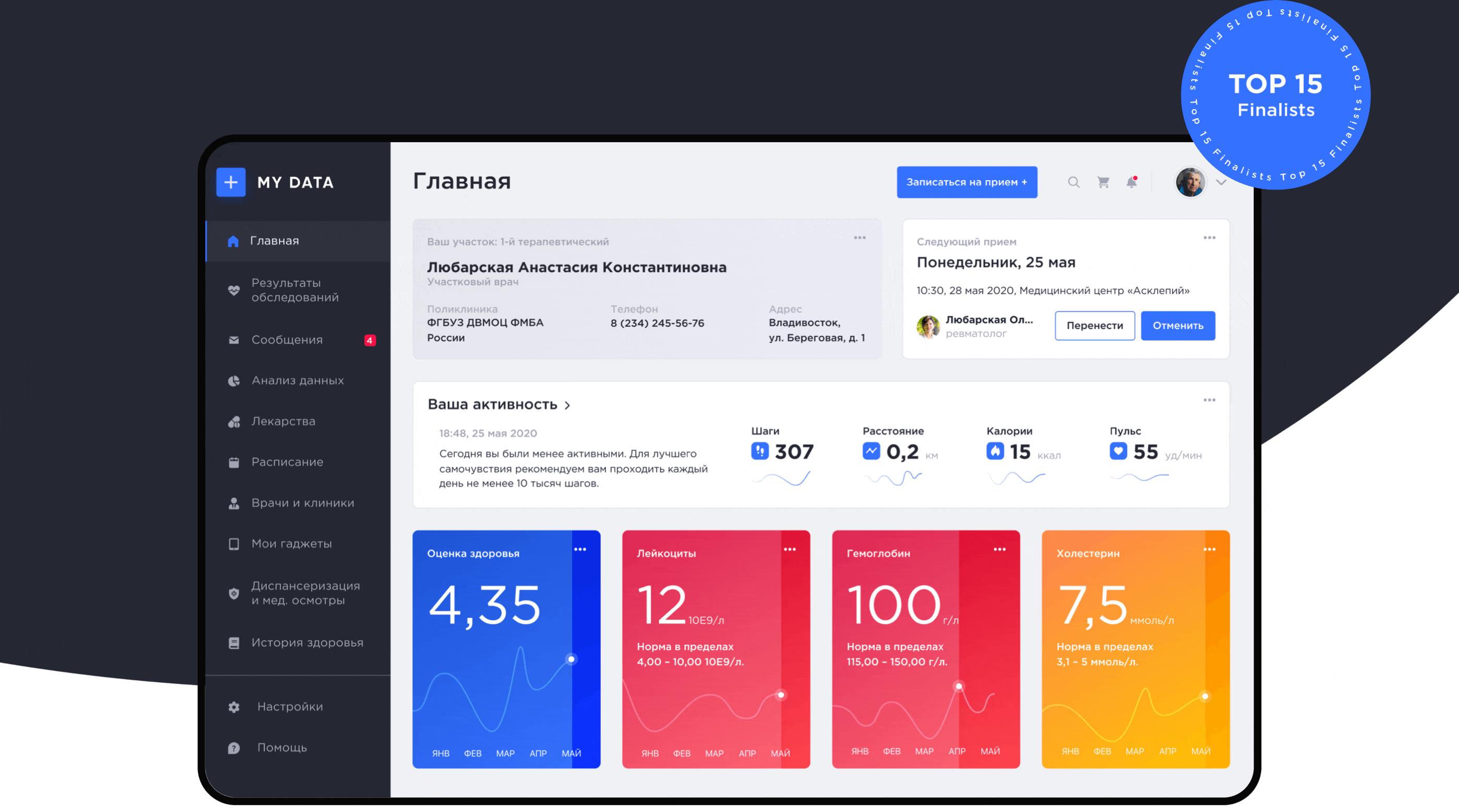 Future Health Design | Личный кабинет — Изображение №2 — Интерфейсы на Dprofile