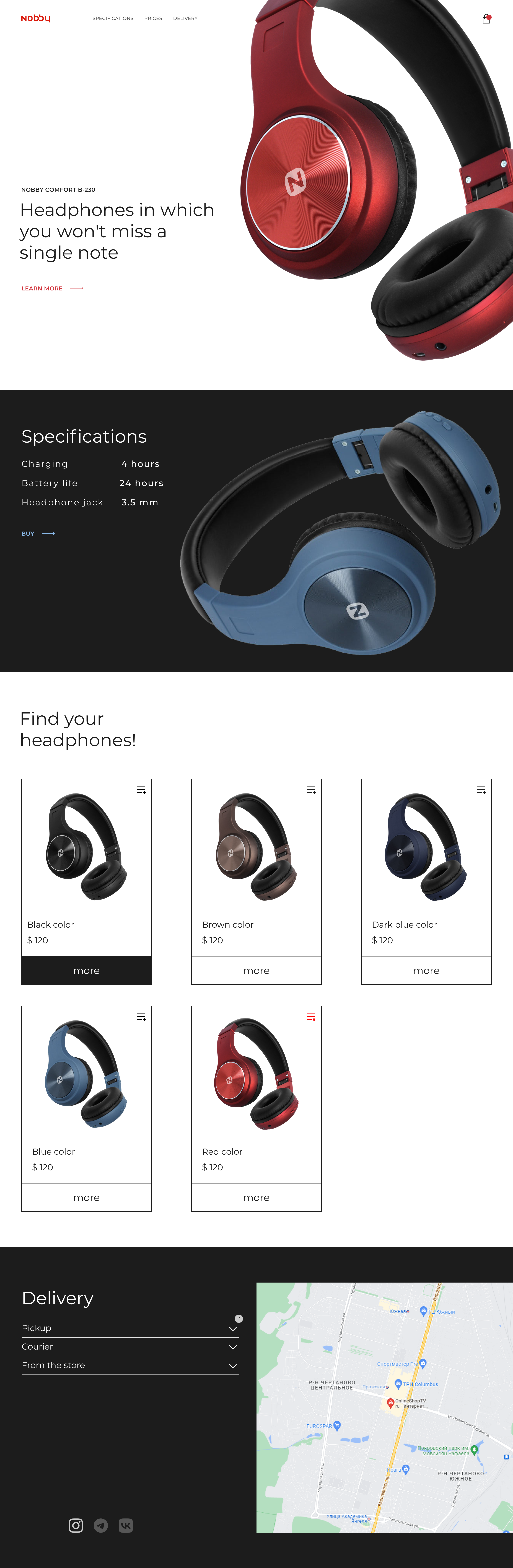Landing page about Headphones — Изображение №1 — Интерфейсы на Dprofile