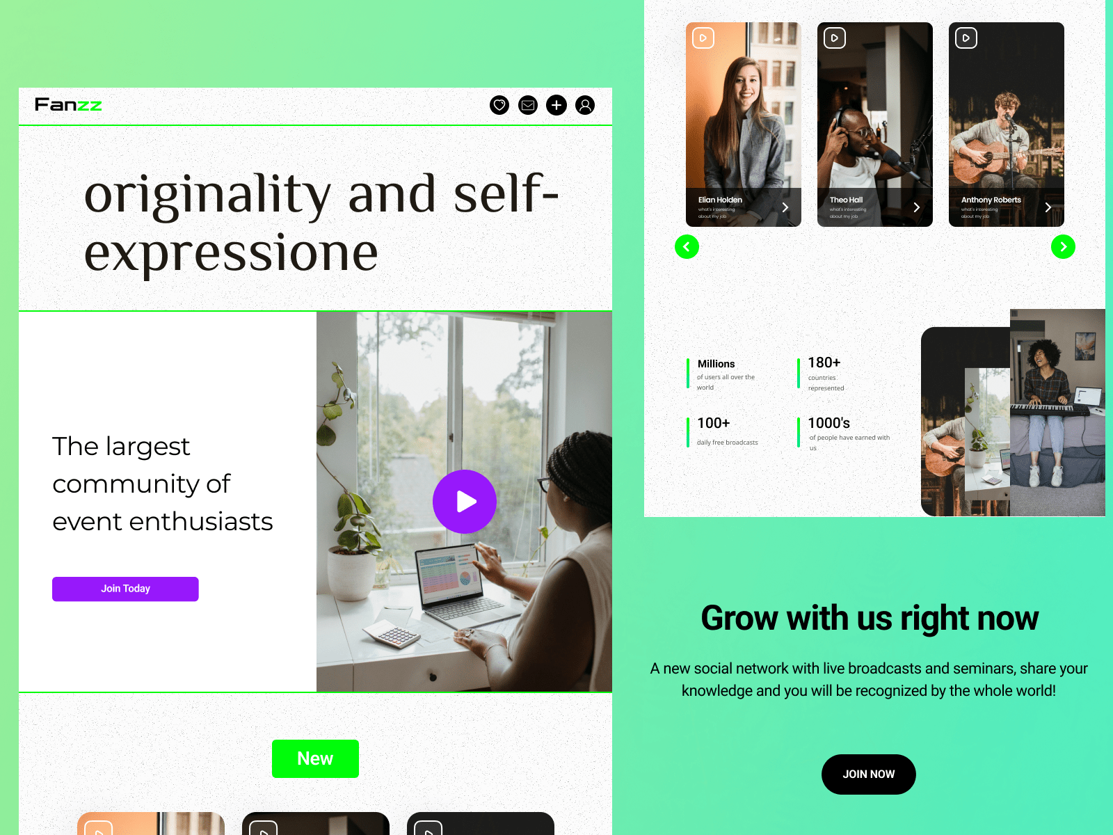 streaming social network — Изображение №1 — Интерфейсы, Графика на Dprofile