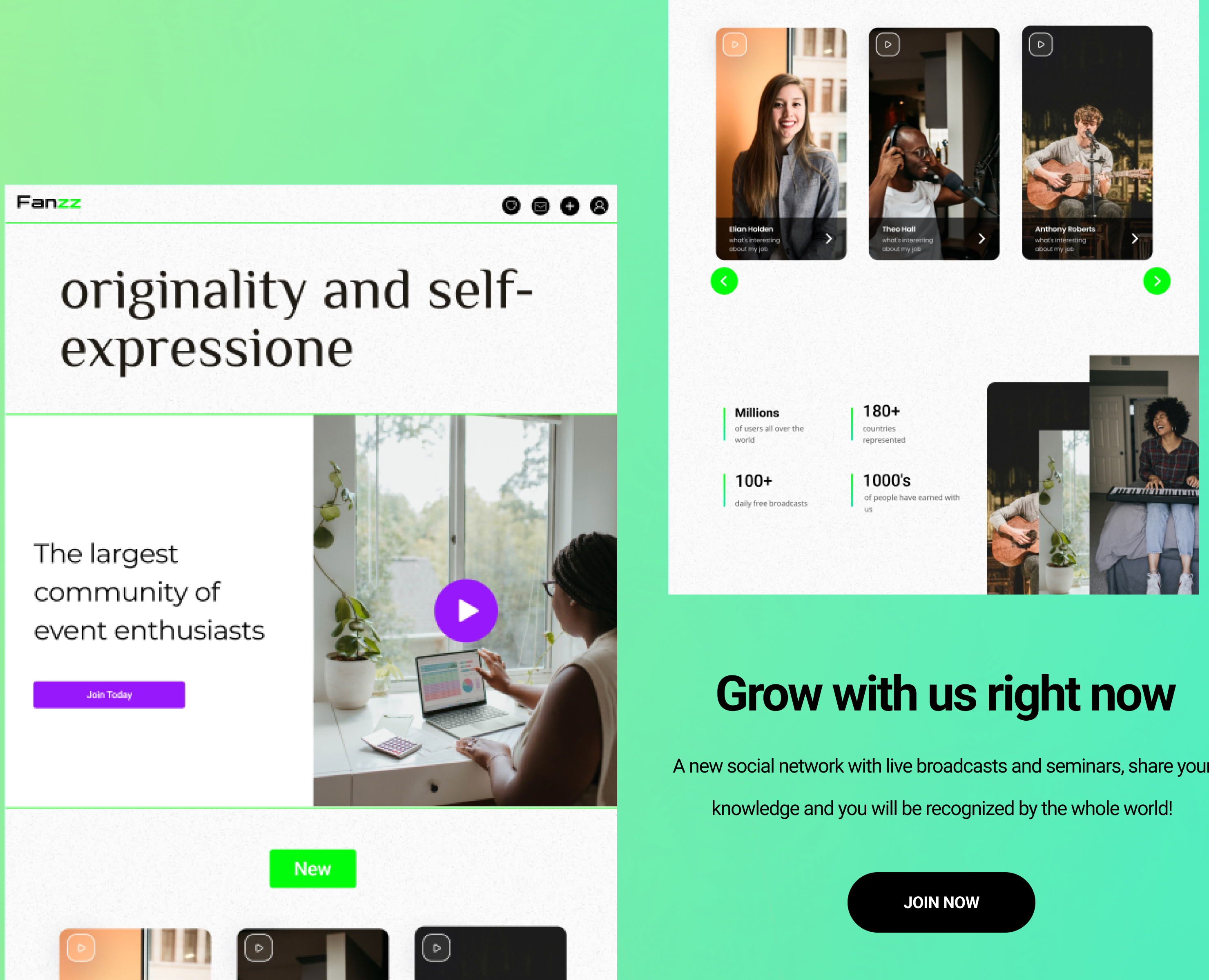 streaming social network — Интерфейсы, Графика на Dprofile