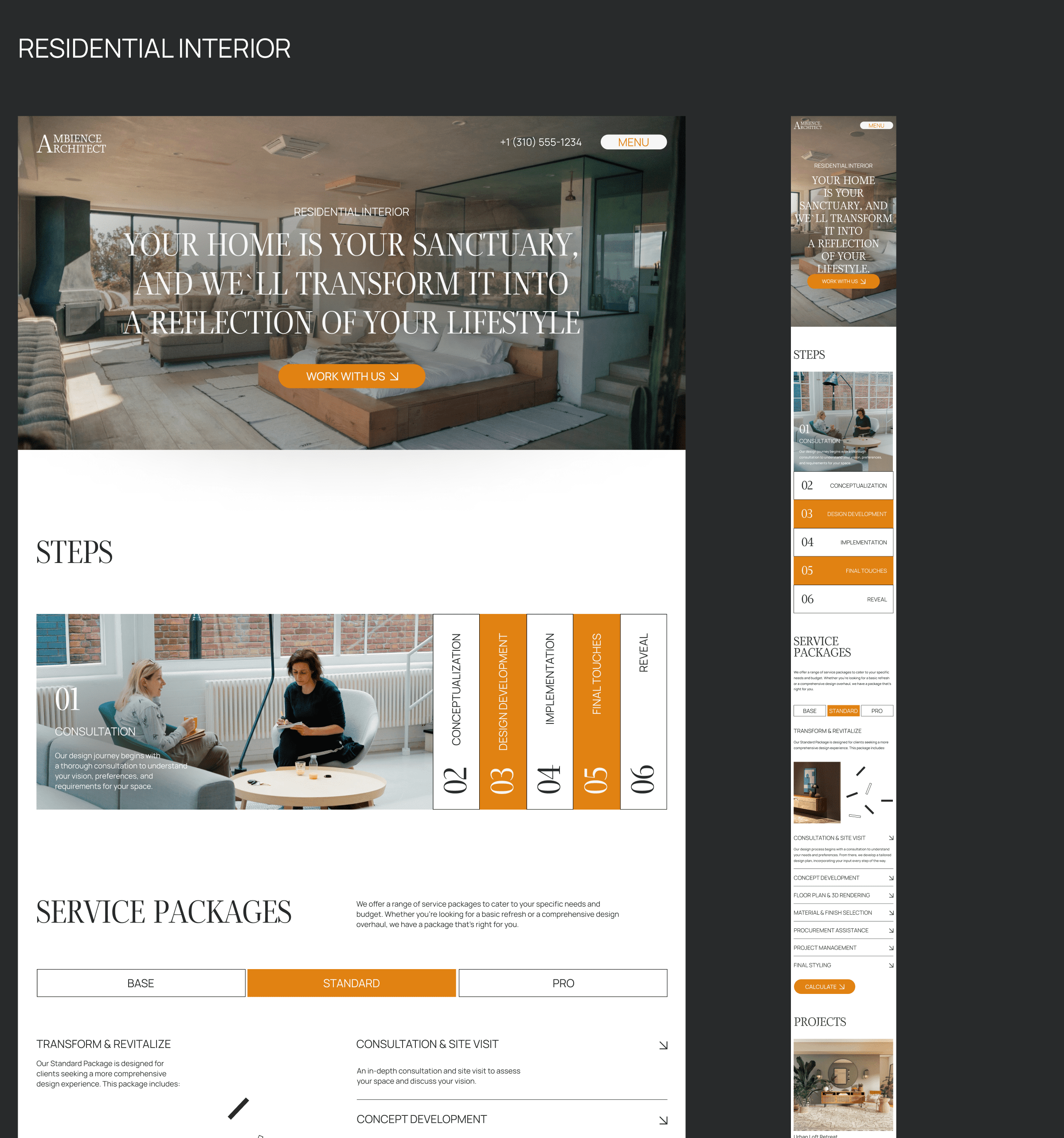 Interior Design Studio // Web Design Concept // UX/UI — Изображение №15 — Анимация, Интерфейсы на Dprofile