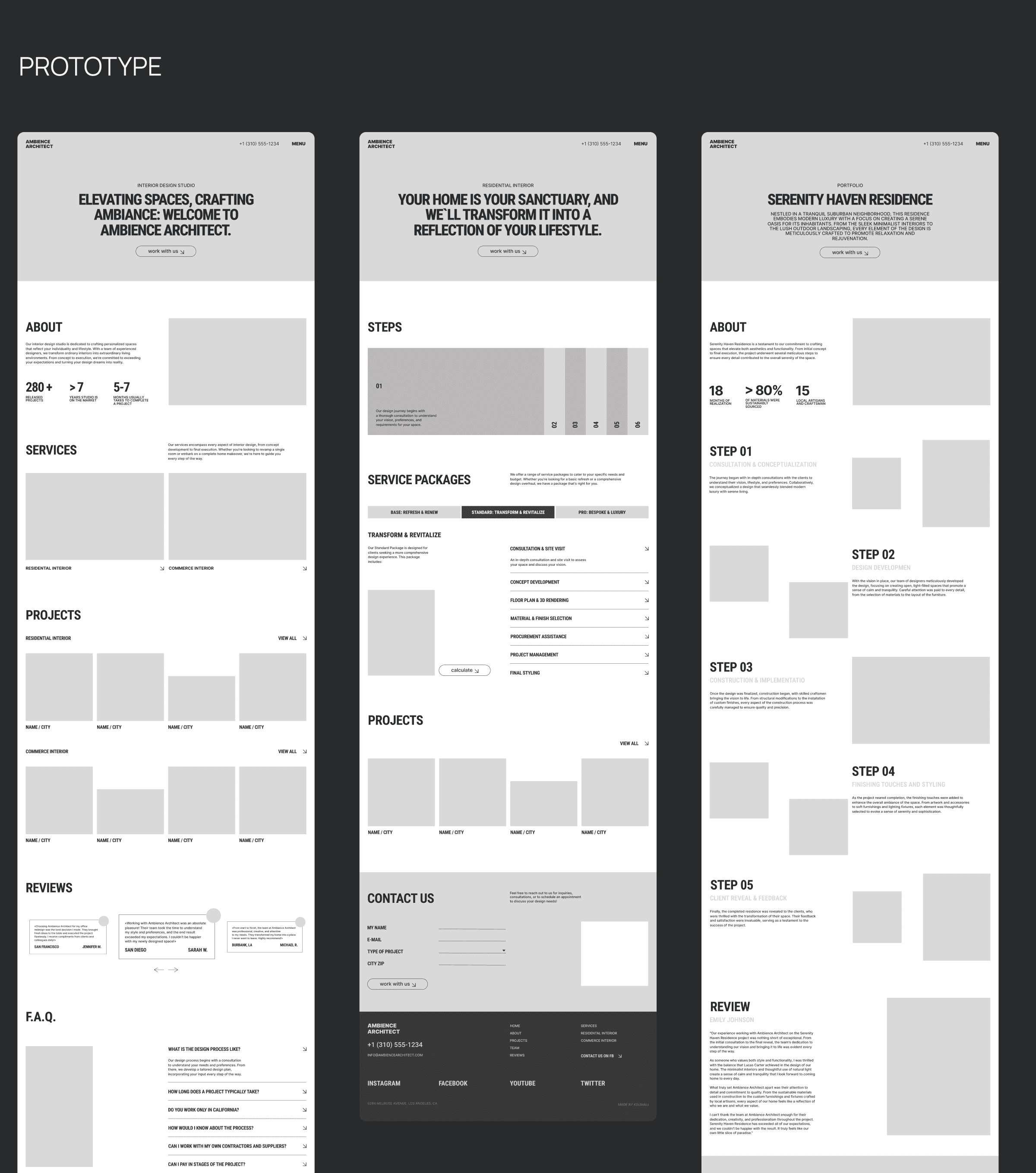 Interior Design Studio // Web Design Concept // UX/UI — Изображение №9 — Анимация, Интерфейсы на Dprofile
