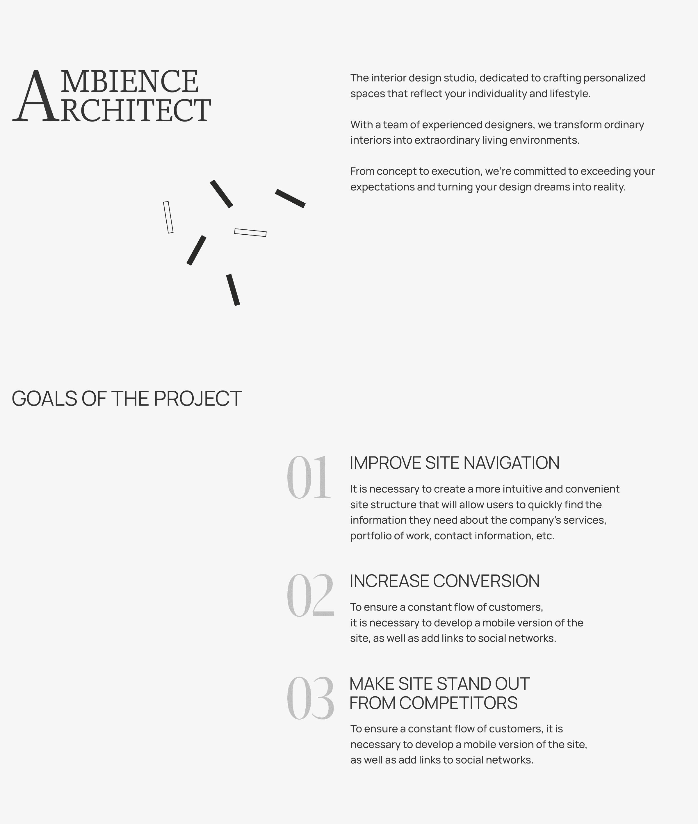 Interior Design Studio // Web Design Concept // UX/UI — Изображение №2 — Анимация, Интерфейсы на Dprofile