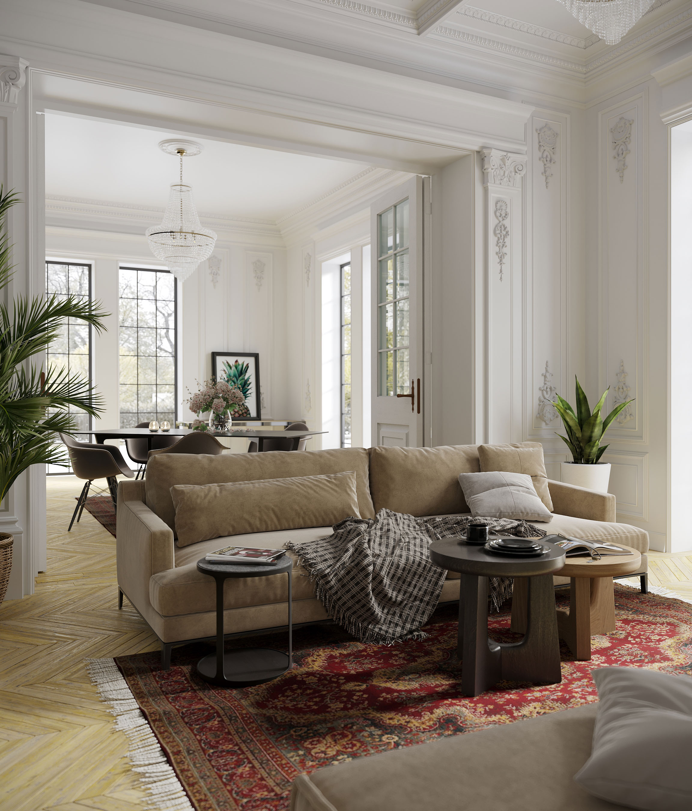 Living room in classic style — Изображение №1 — Иллюстрация, 3D на Dprofile