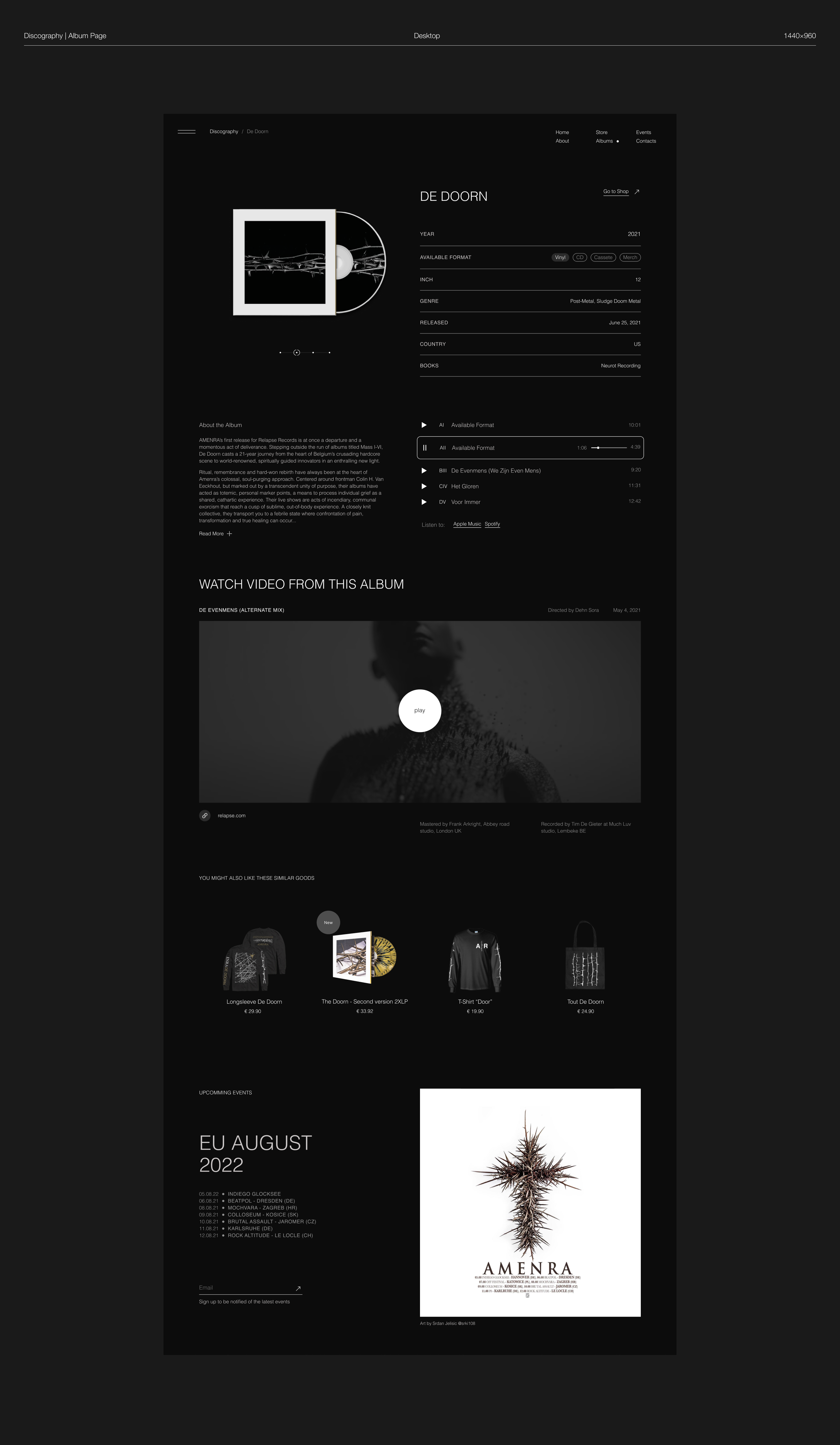 Amenra Band web-site design. — Изображение №24 — Интерфейсы на Dprofile