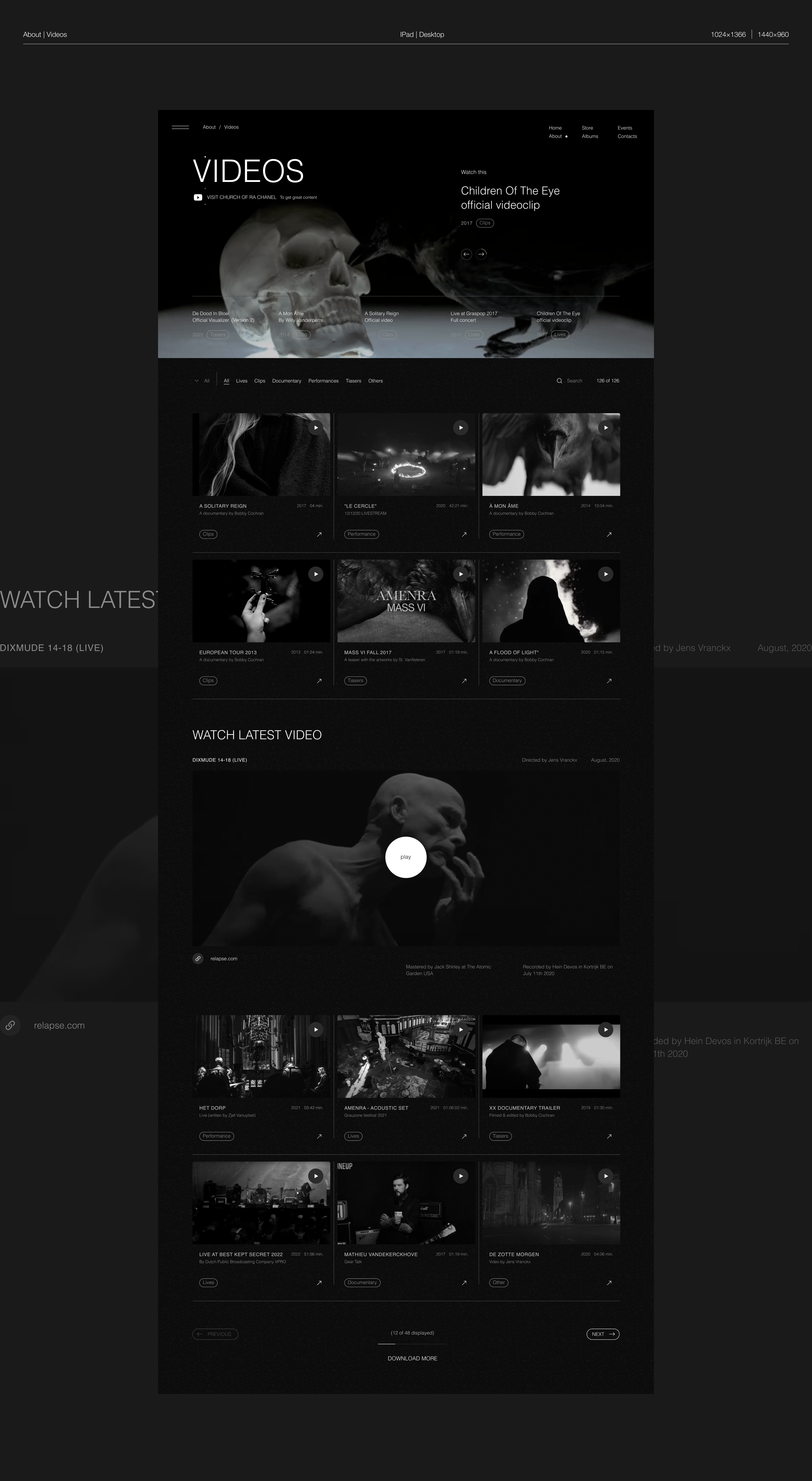 Amenra Band web-site design. — Изображение №8 — Интерфейсы на Dprofile