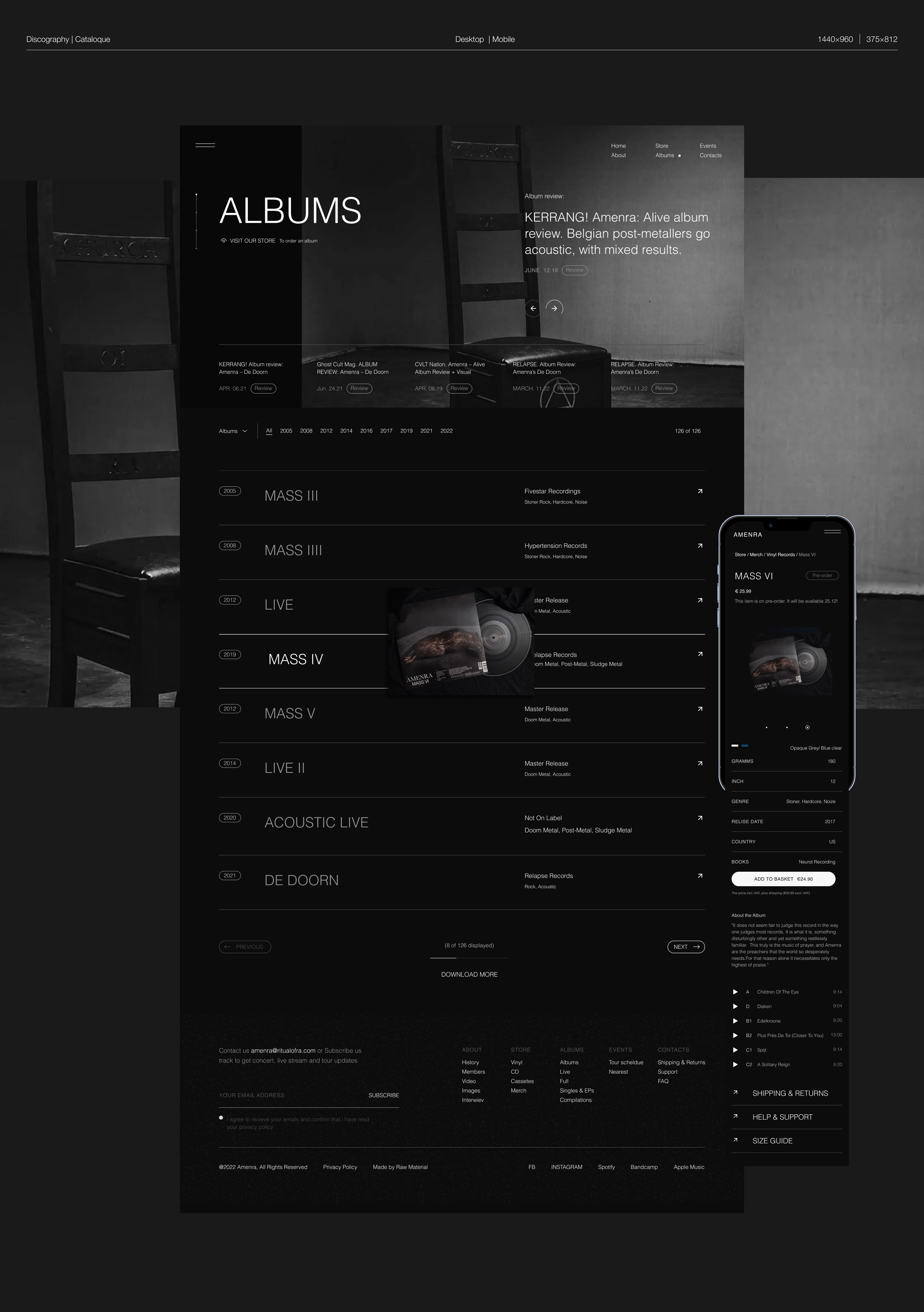 Amenra Band web-site design. — Изображение №23 — Интерфейсы на Dprofile