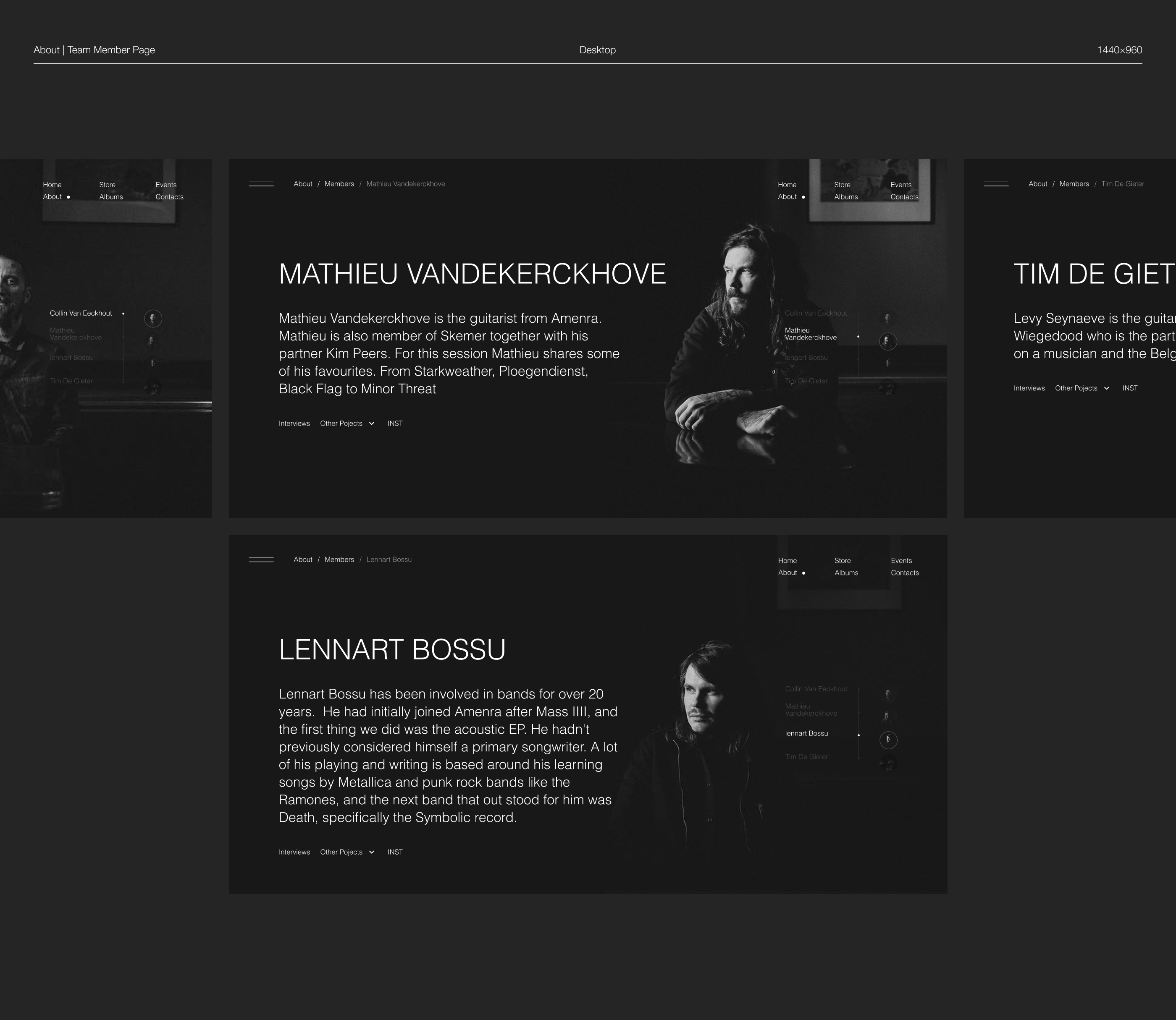 Amenra Band web-site design. — Изображение №5 — Интерфейсы на Dprofile
