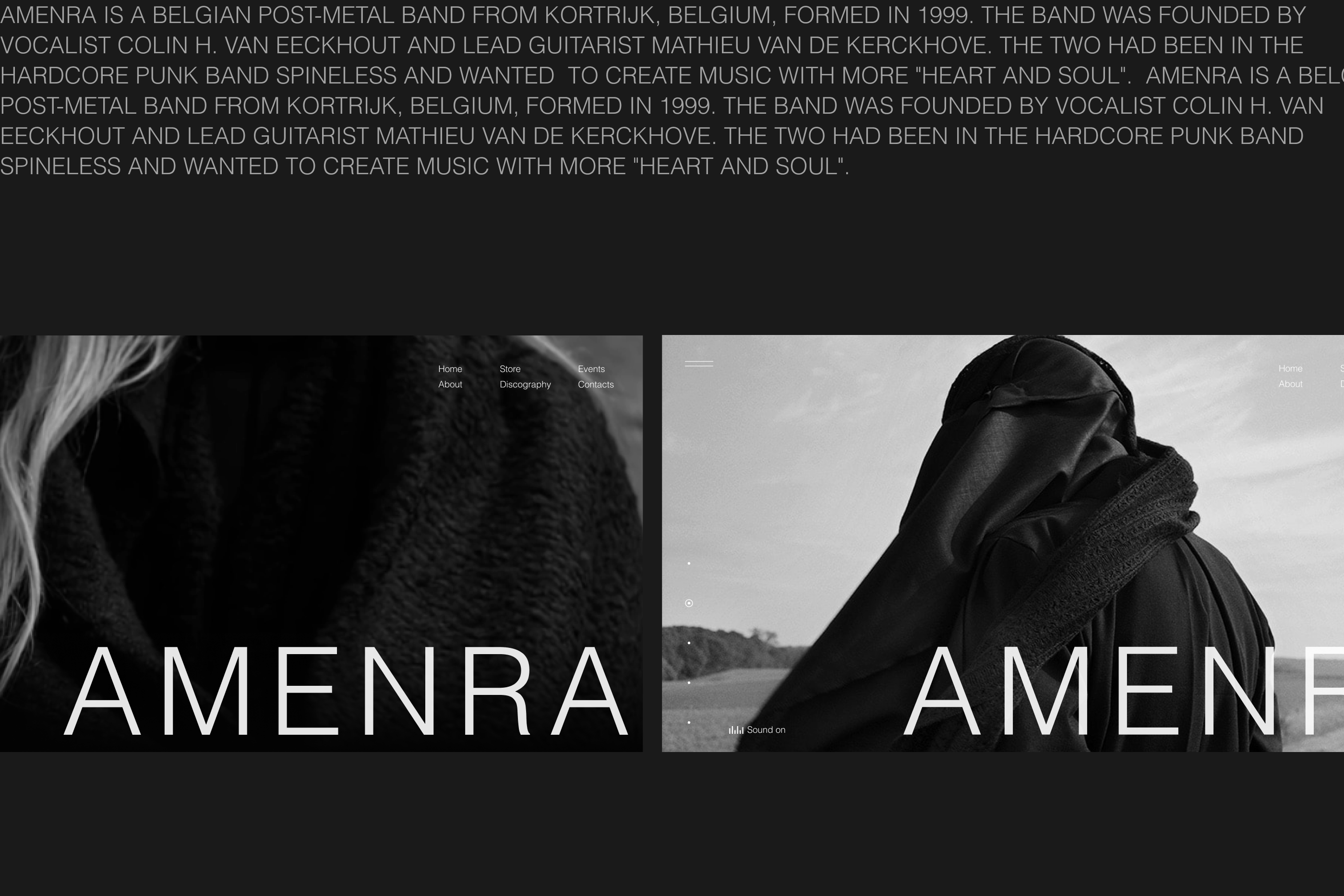 Amenra Band web-site design. — Изображение №7 — Интерфейсы на Dprofile