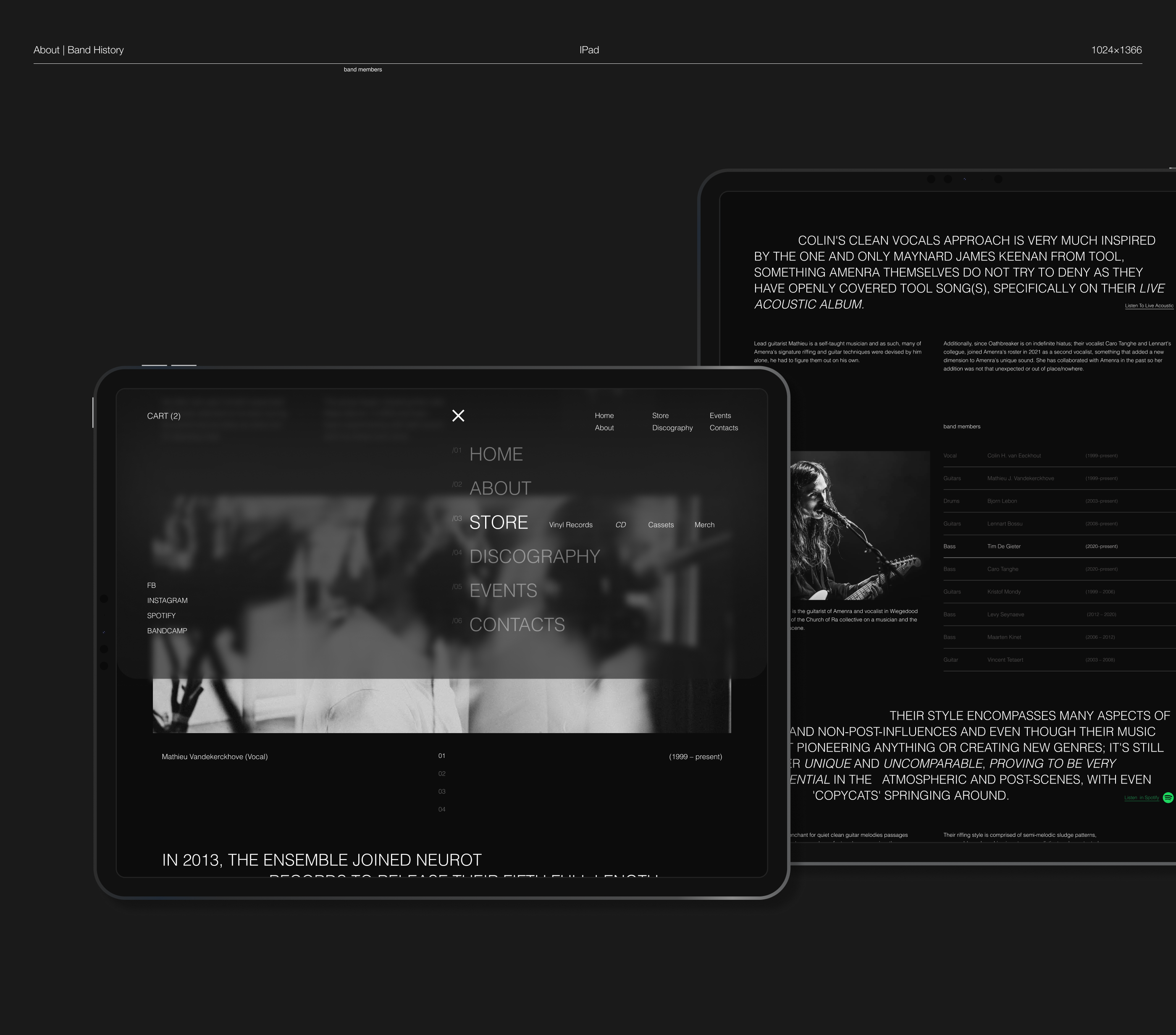 Amenra Band web-site design. — Изображение №6 — Интерфейсы на Dprofile