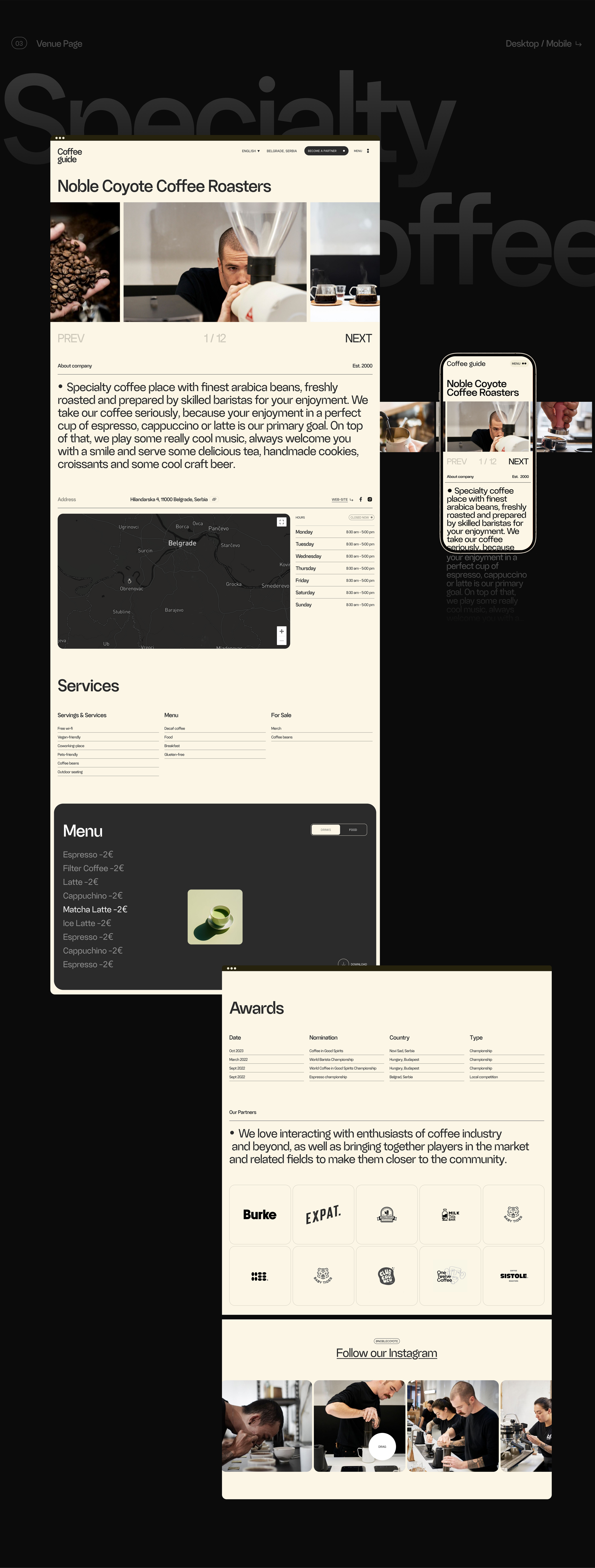 Coffee Guide. Web-site with best coffee-places. — Изображение №10 — Интерфейсы, Брендинг на Dprofile