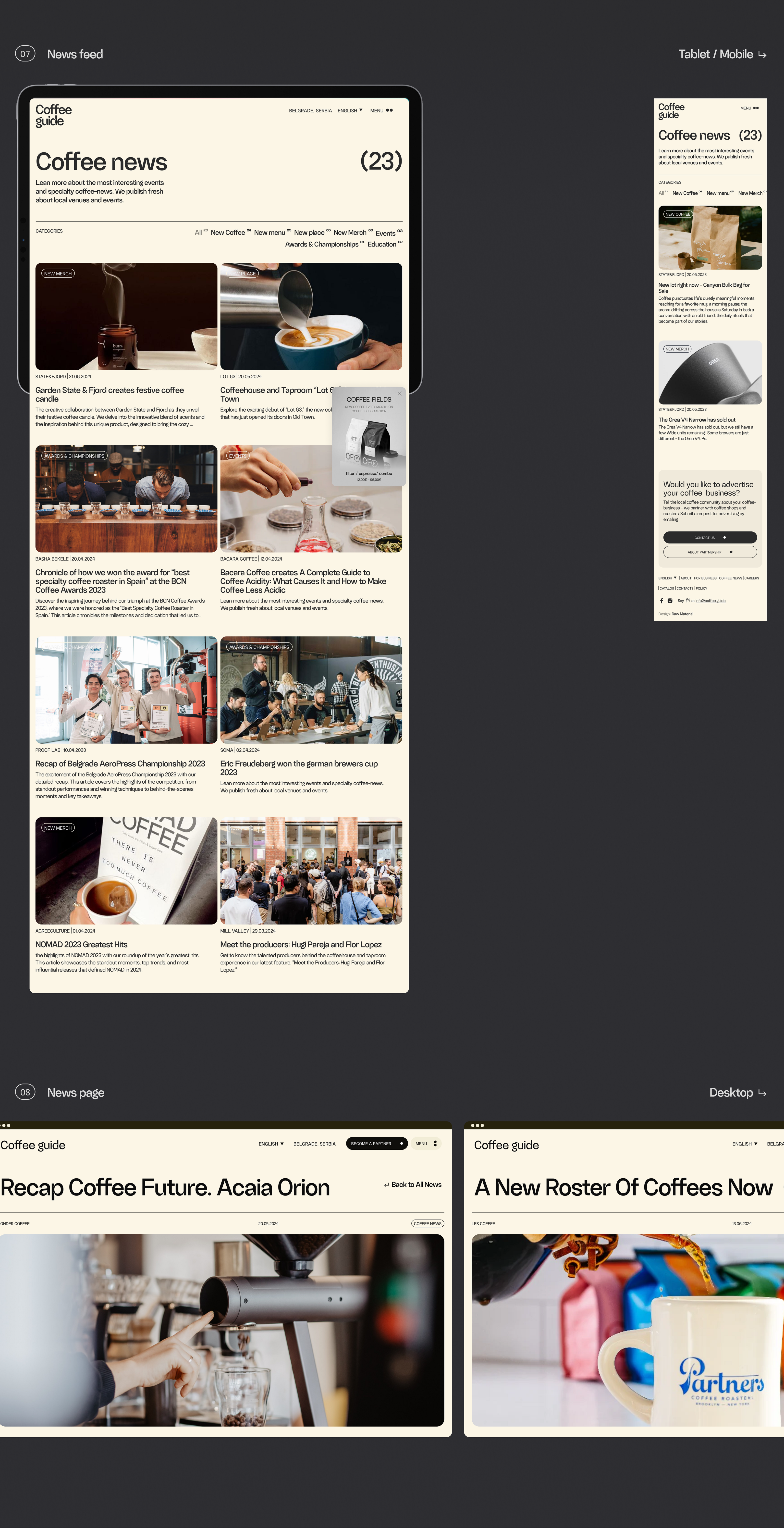 Coffee Guide. Web-site with best coffee-places. — Изображение №18 — Интерфейсы, Брендинг на Dprofile