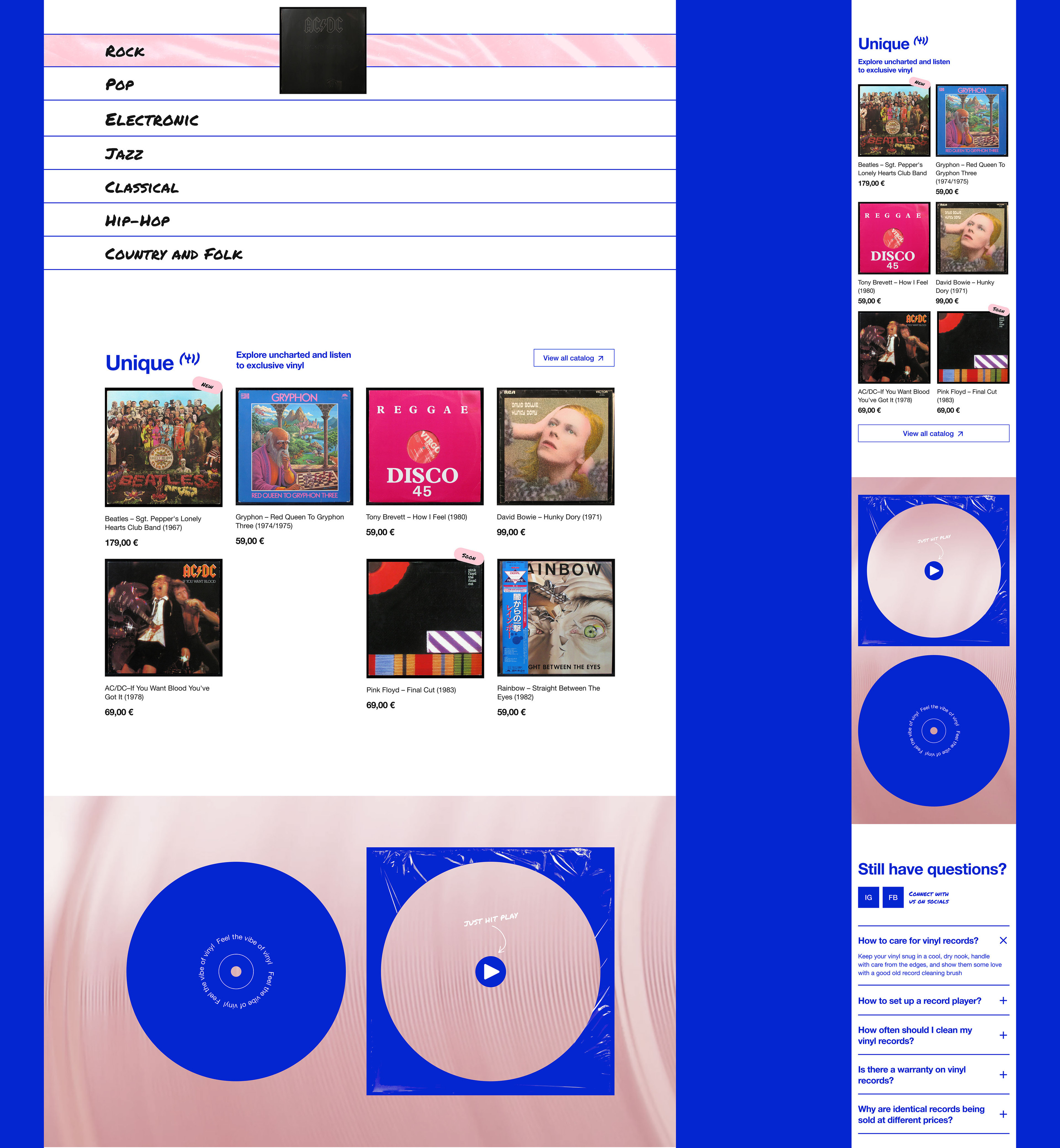 Website for online store of vinyl records | UX/UI — Изображение №11 — Интерфейсы, Брендинг на Dprofile