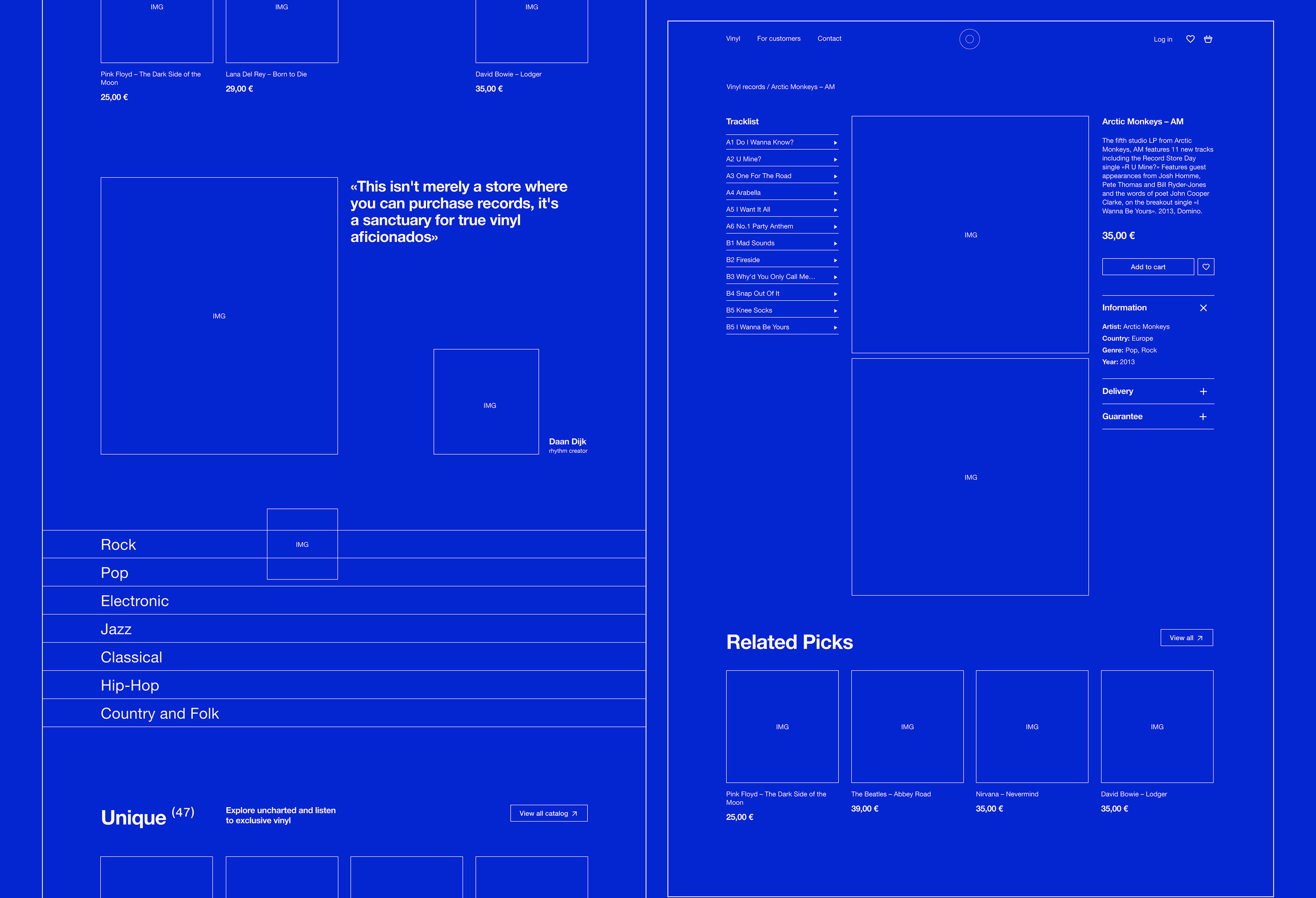 Website for online store of vinyl records | UX/UI — Изображение №5 — Интерфейсы, Брендинг на Dprofile