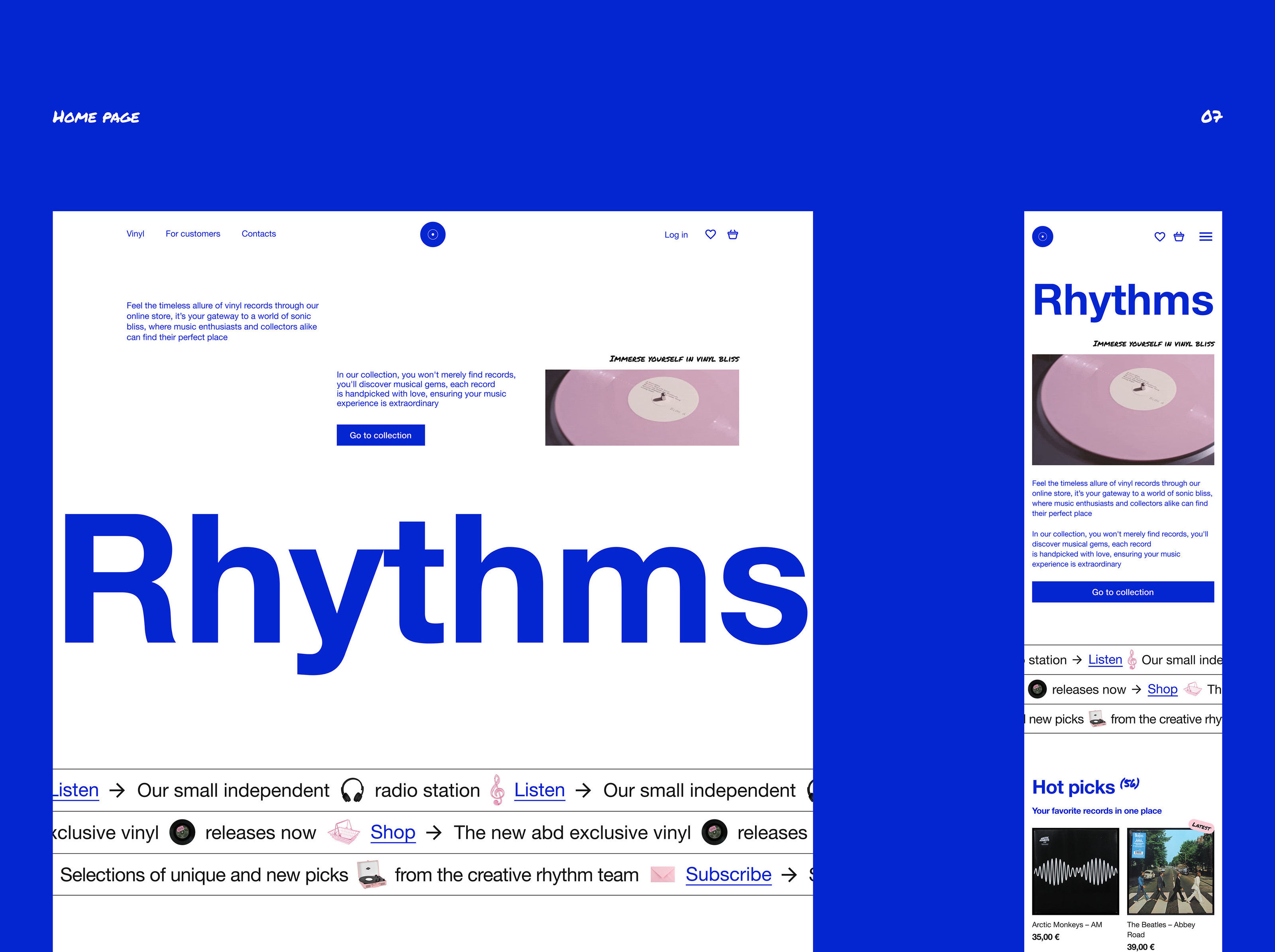 Website for online store of vinyl records | UX/UI — Изображение №9 — Интерфейсы, Брендинг на Dprofile