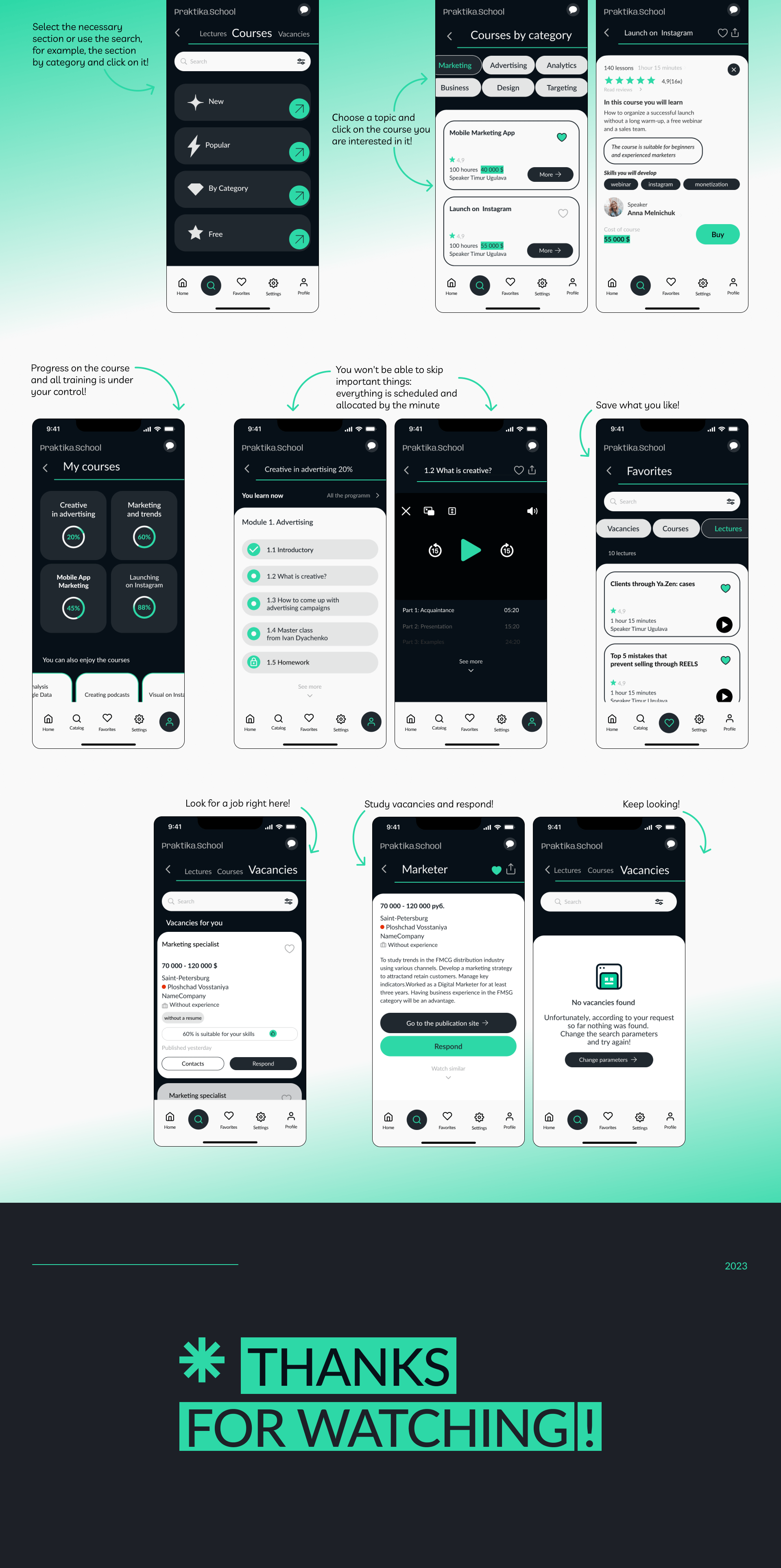 Praktika.School/Mobile app/UI/UX — Изображение №5 — Интерфейсы, Брендинг на Dprofile