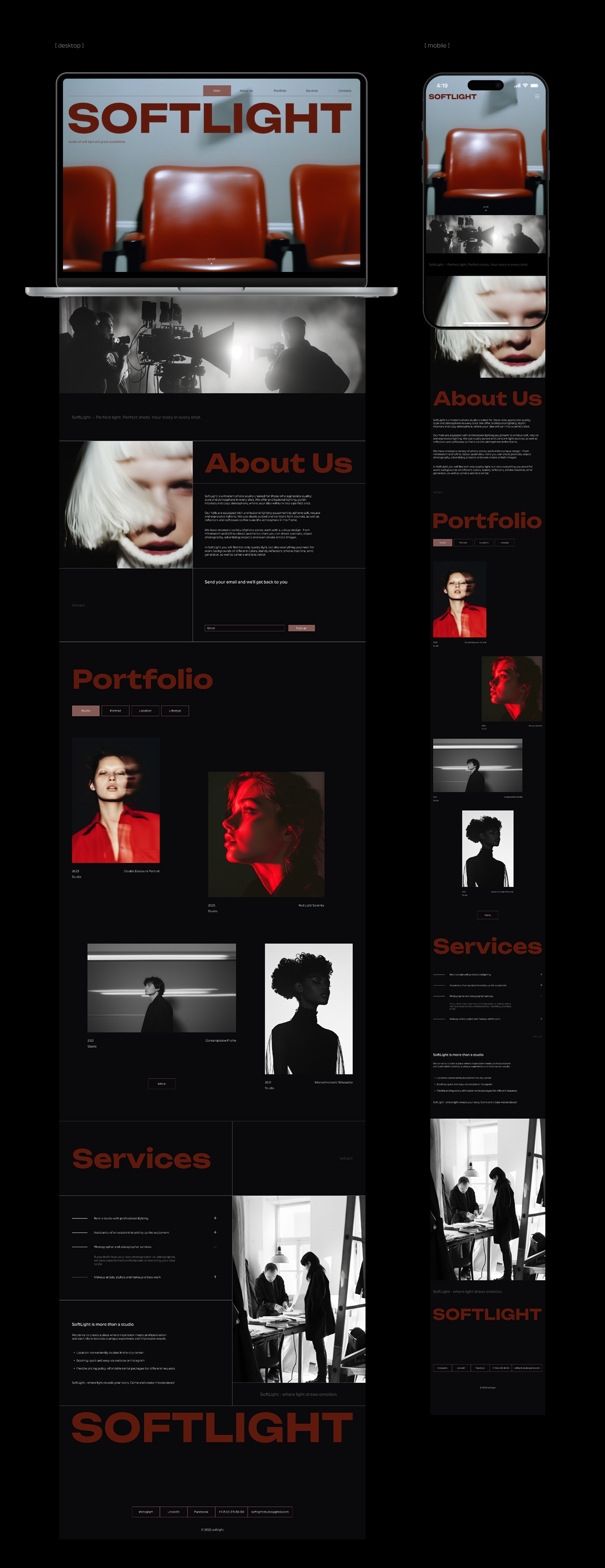SoftLight - фотостудия — Изображение №7 — Интерфейсы, Брендинг на Dprofile