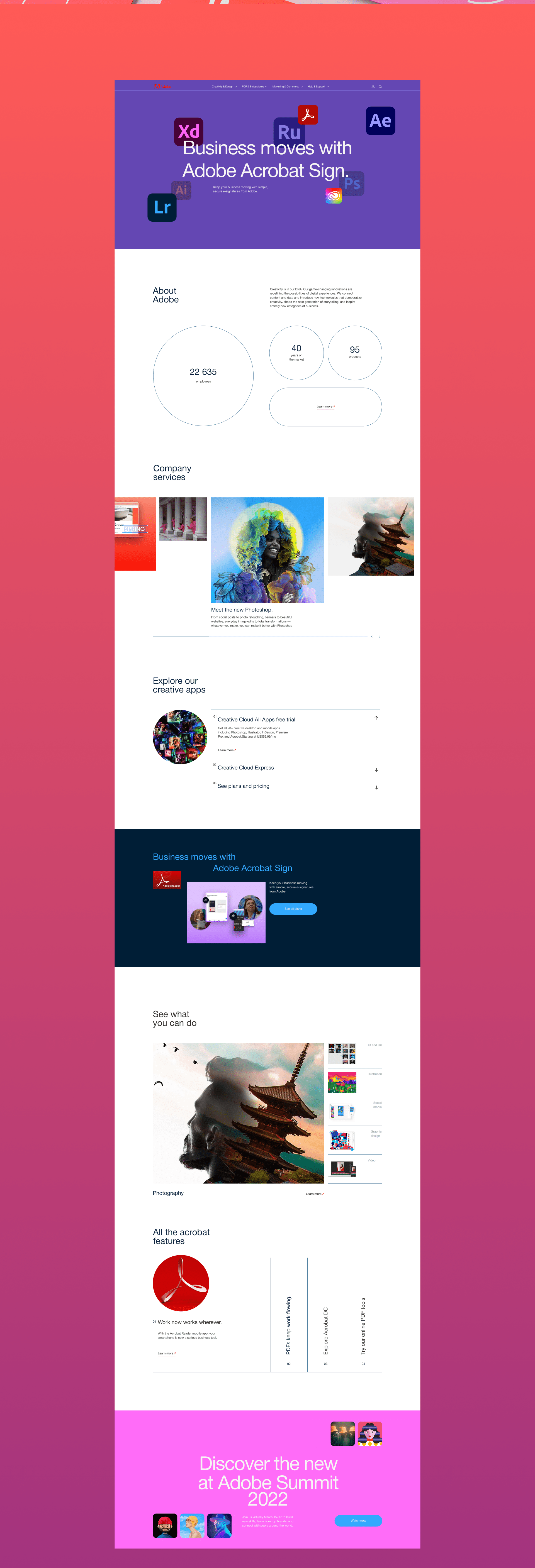 Adobe - Corporate Website Redesign — Изображение №2 — Интерфейсы, Брендинг на Dprofile