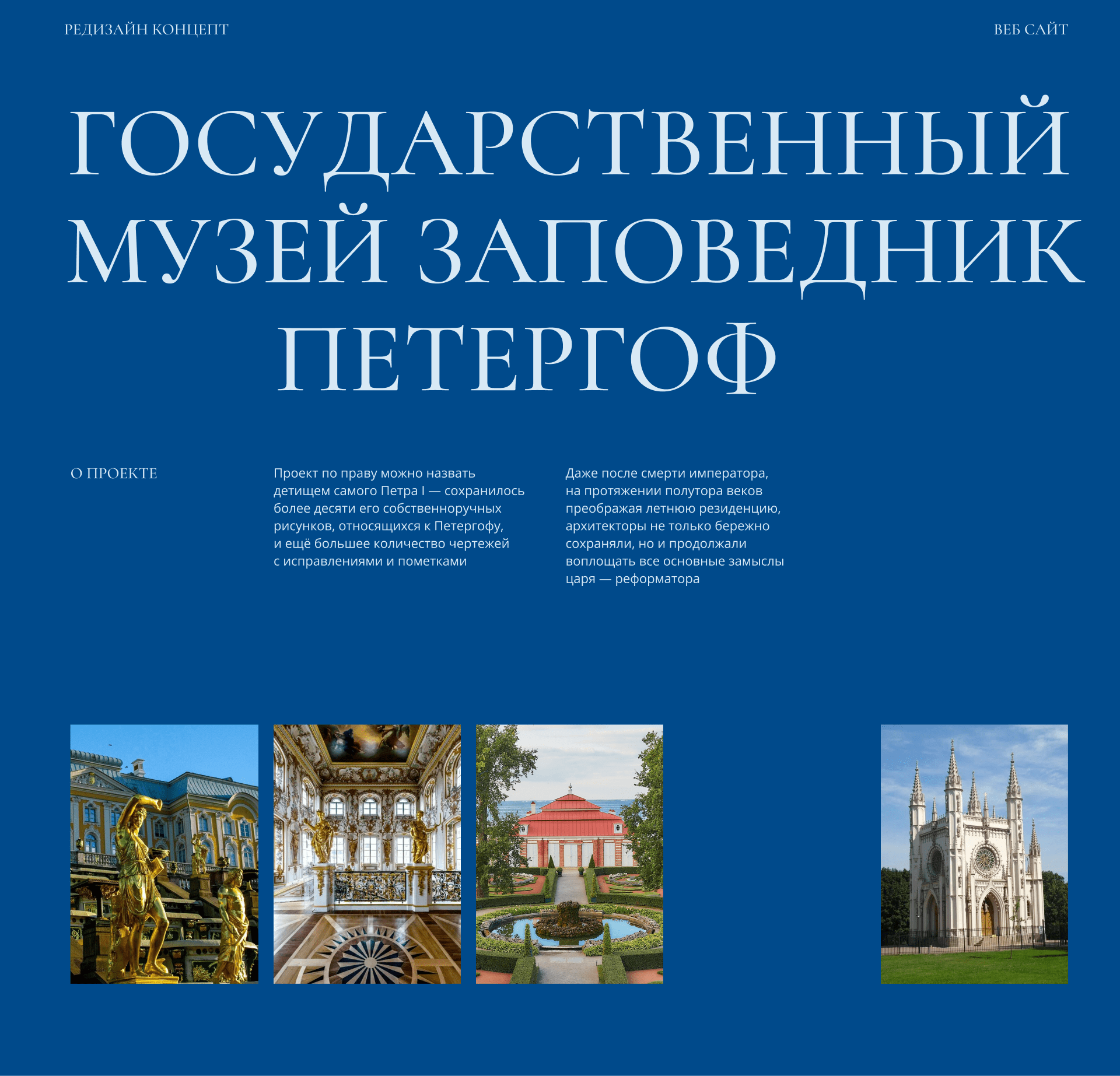 Государственный музей заповедник Петергоф — Изображение №1 — Интерфейсы, Брендинг на Dprofile