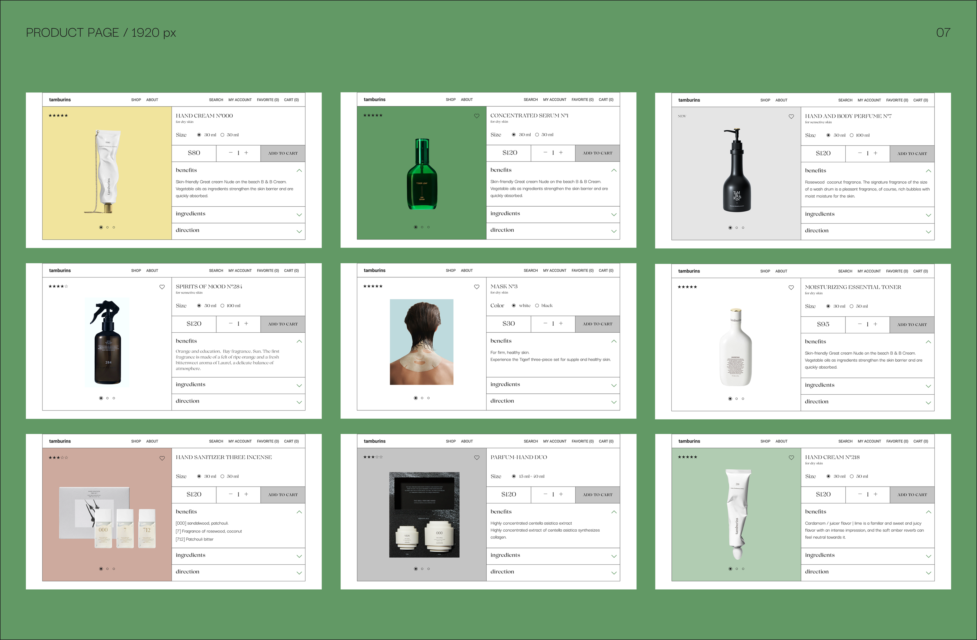 Tamburins Cosmetics - Website — Изображение №8 — Интерфейсы на Dprofile