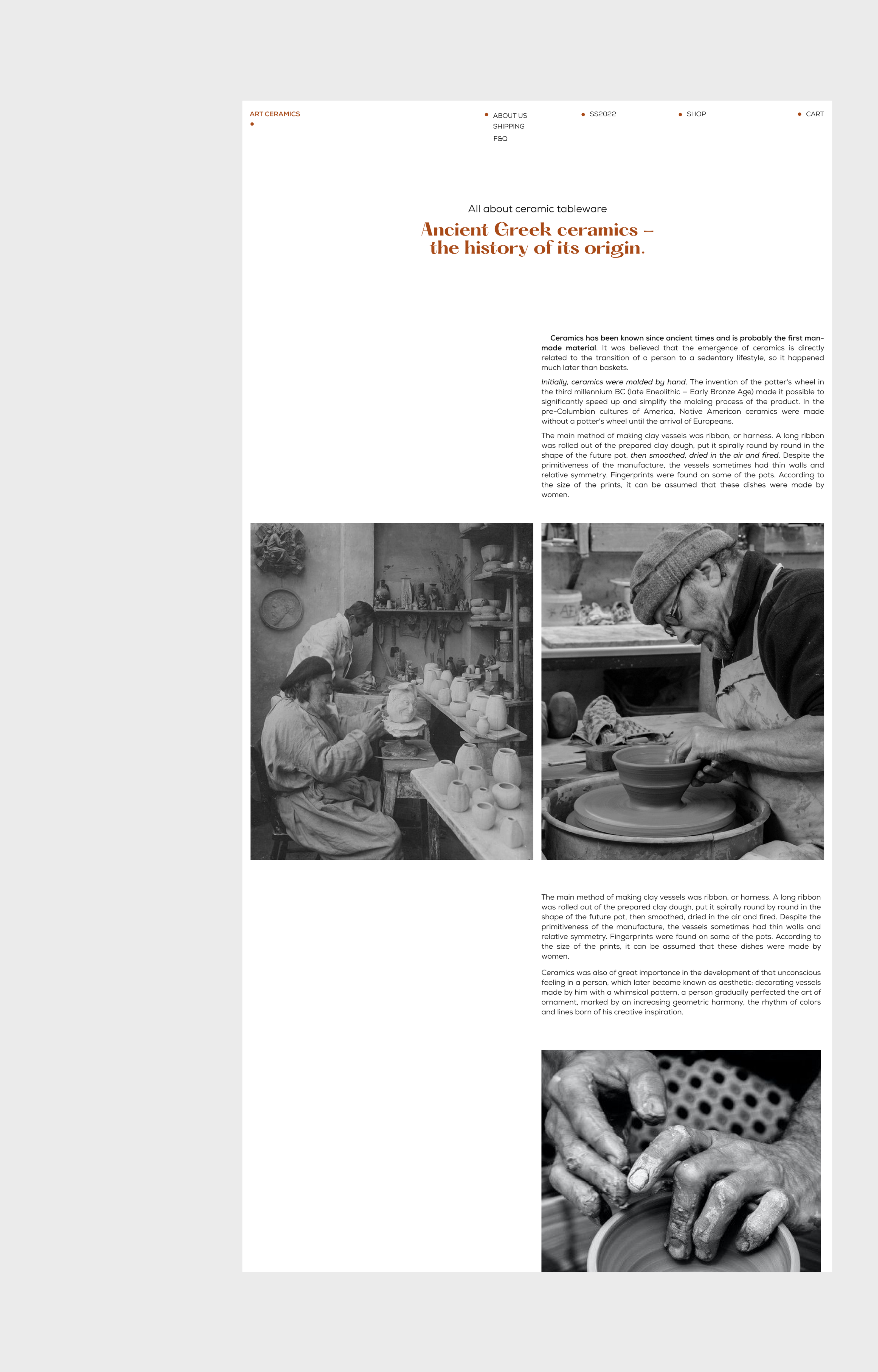 Art Ceramics— Website — Изображение №10 — Интерфейсы на Dprofile
