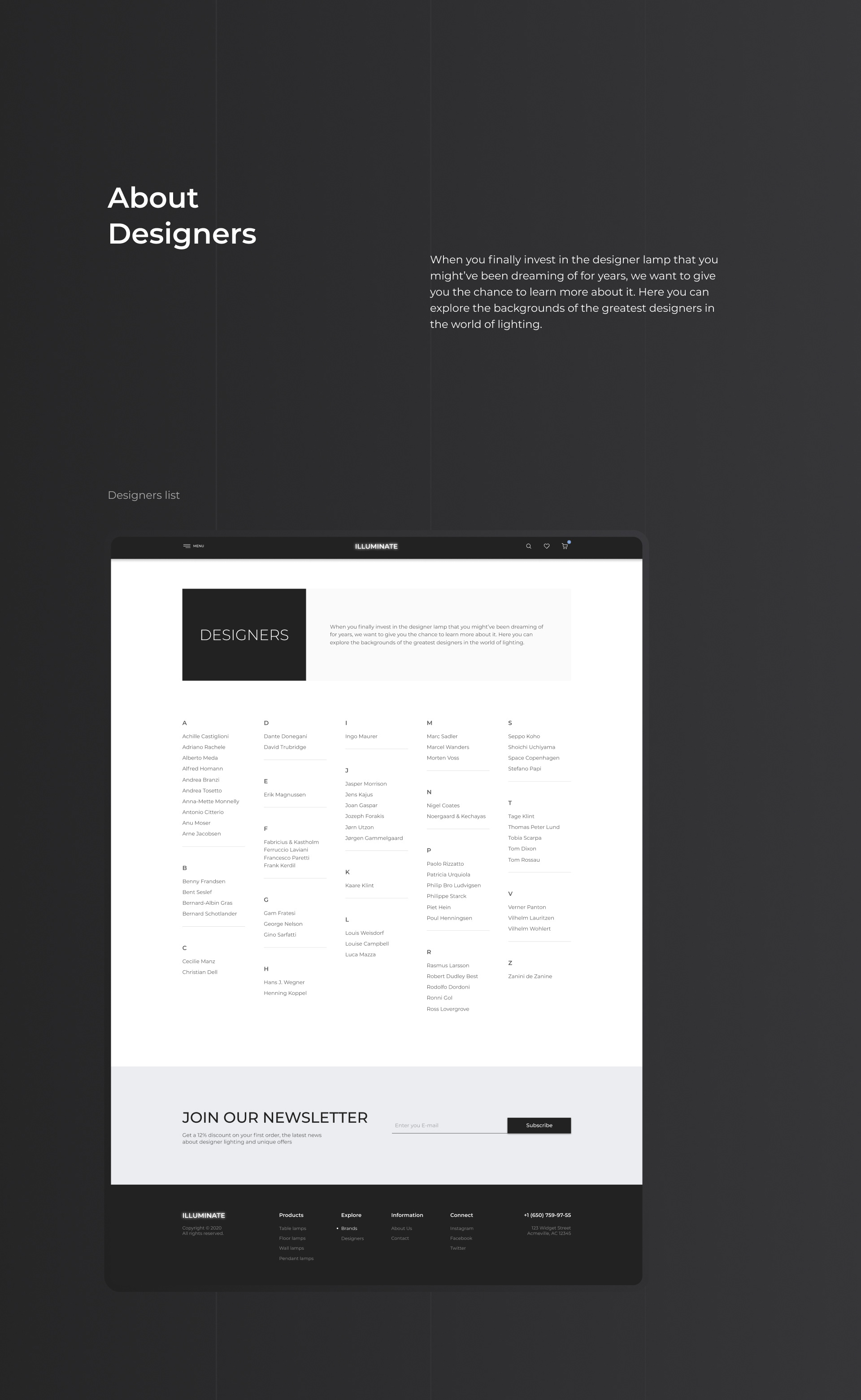 «Illuminate» lamp shop — Изображение №7 — Интерфейсы на Dprofile