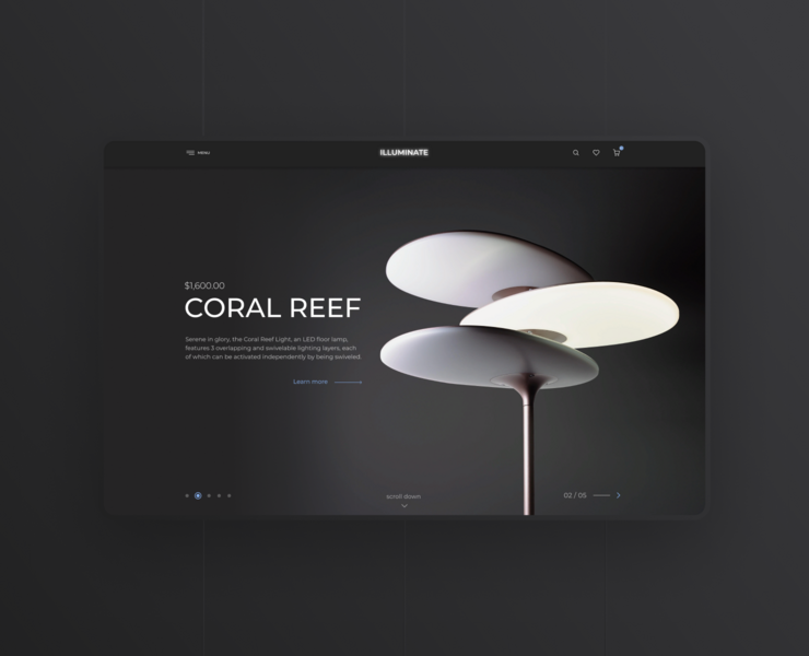 «Illuminate» lamp shop — Интерфейсы на Dprofile