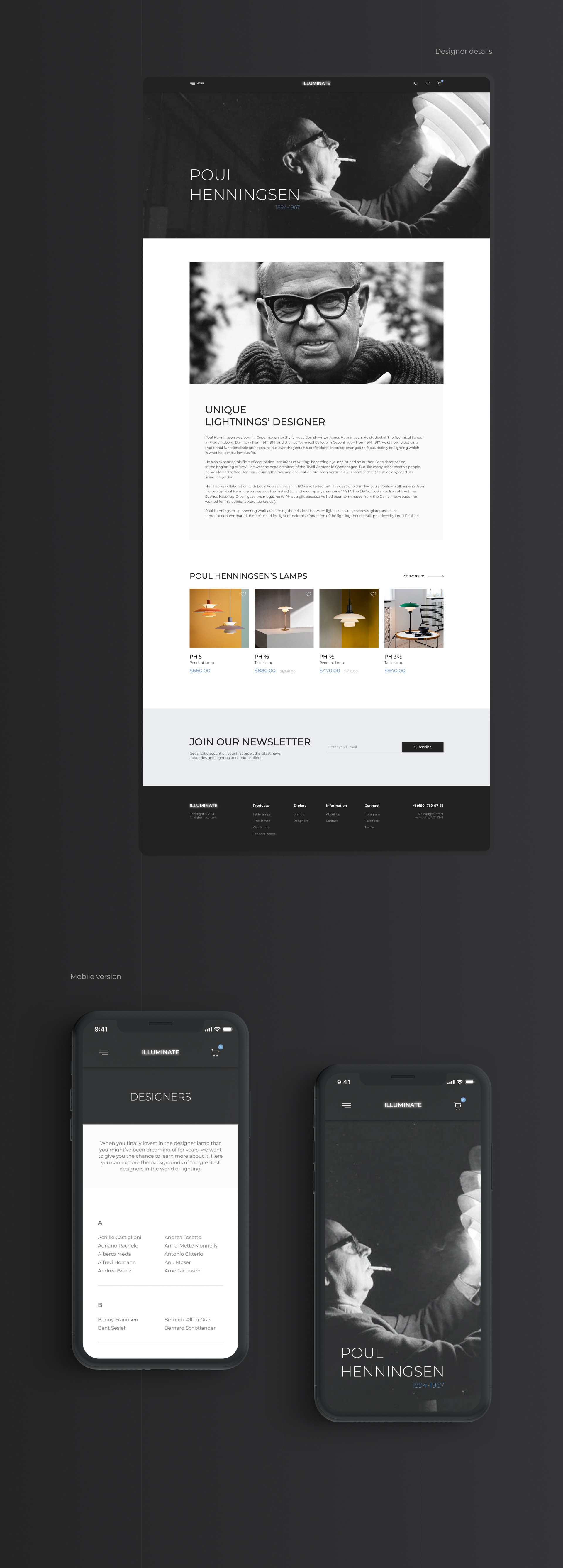 «Illuminate» lamp shop — Изображение №8 — Интерфейсы на Dprofile