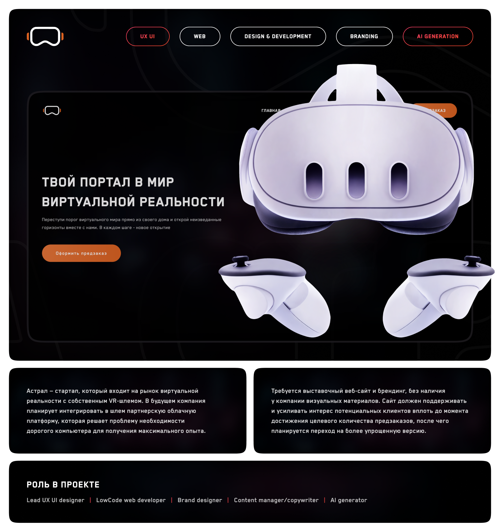 Астрал VR | Brading & Development — Изображение №1 — Интерфейсы на Dprofile