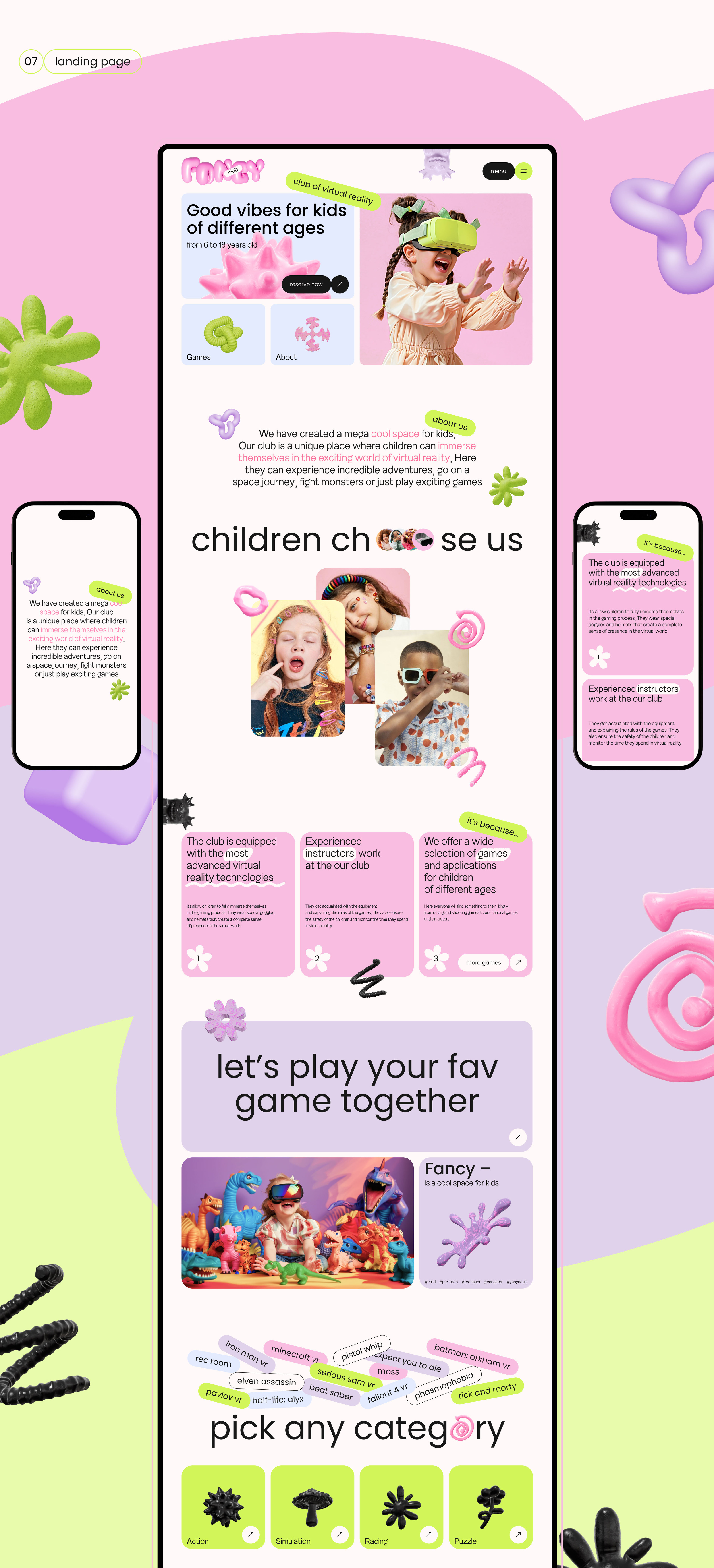 FANCY – kids club of VR | UI/UX design — Изображение №8 — Интерфейсы, Анимация на Dprofile