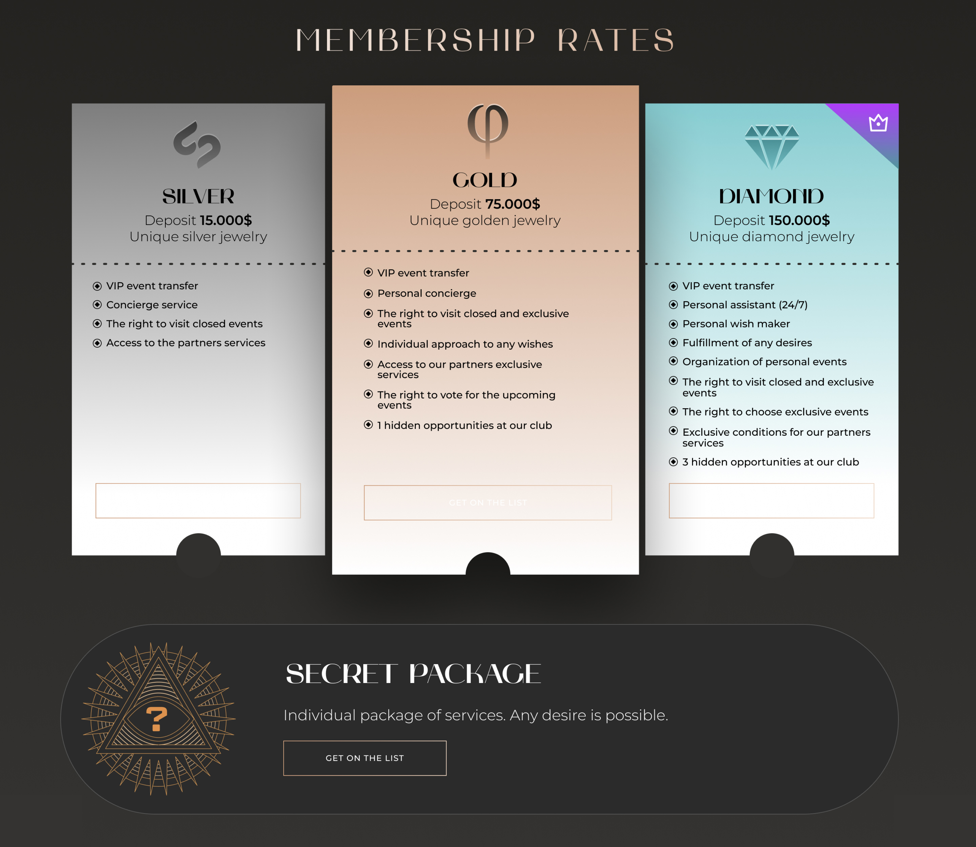 The List events - Website — Изображение №2 — Интерфейсы на Dprofile