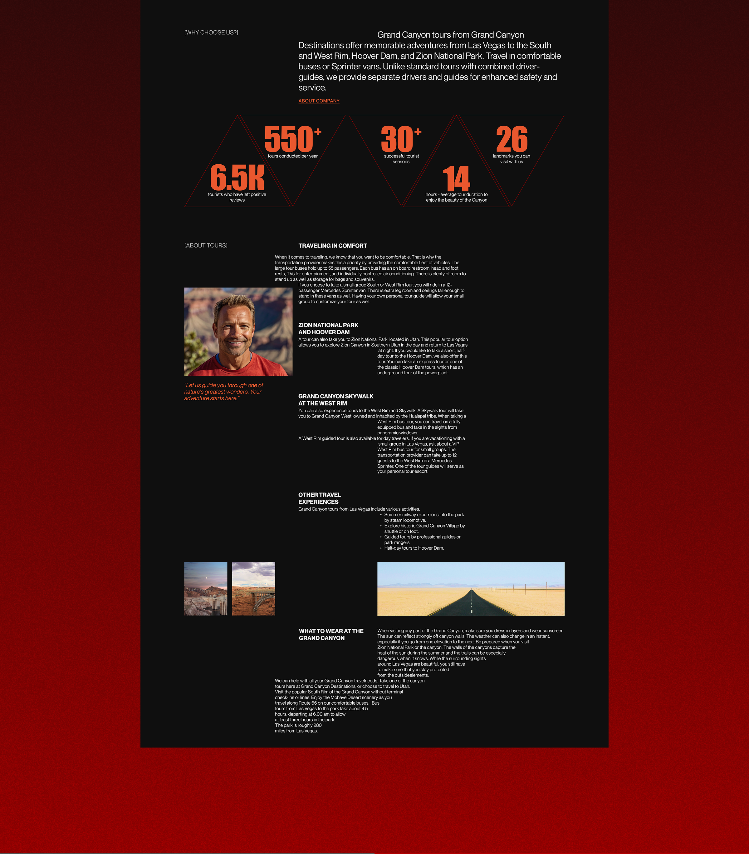 GRAND CANYON DESTINATION | CORPORATE WEBSITE — Изображение №3 — Интерфейсы, Графика на Dprofile