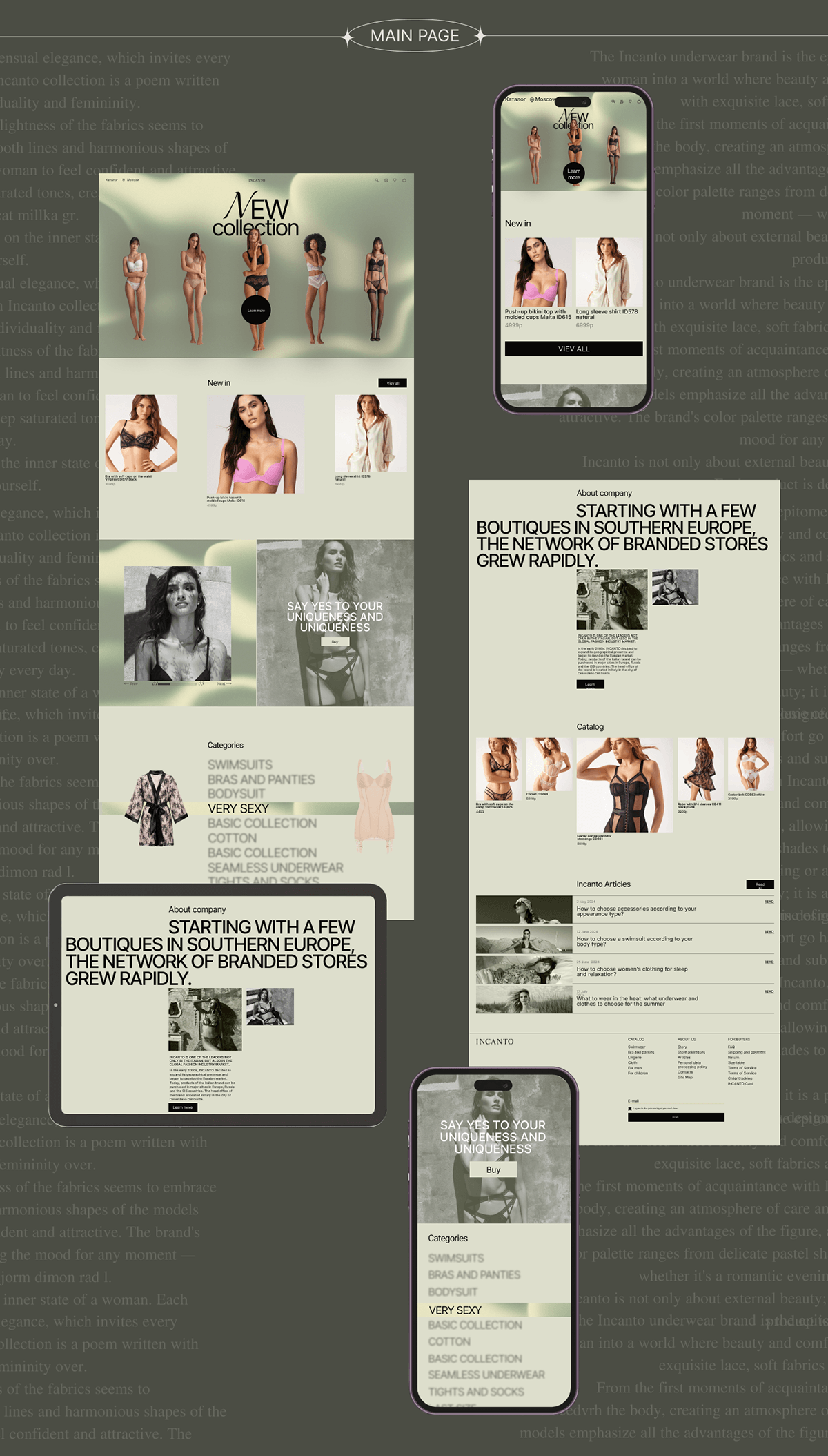 INCANTO/E-commerce/Redesign — Изображение №3 — Интерфейсы, Брендинг на Dprofile