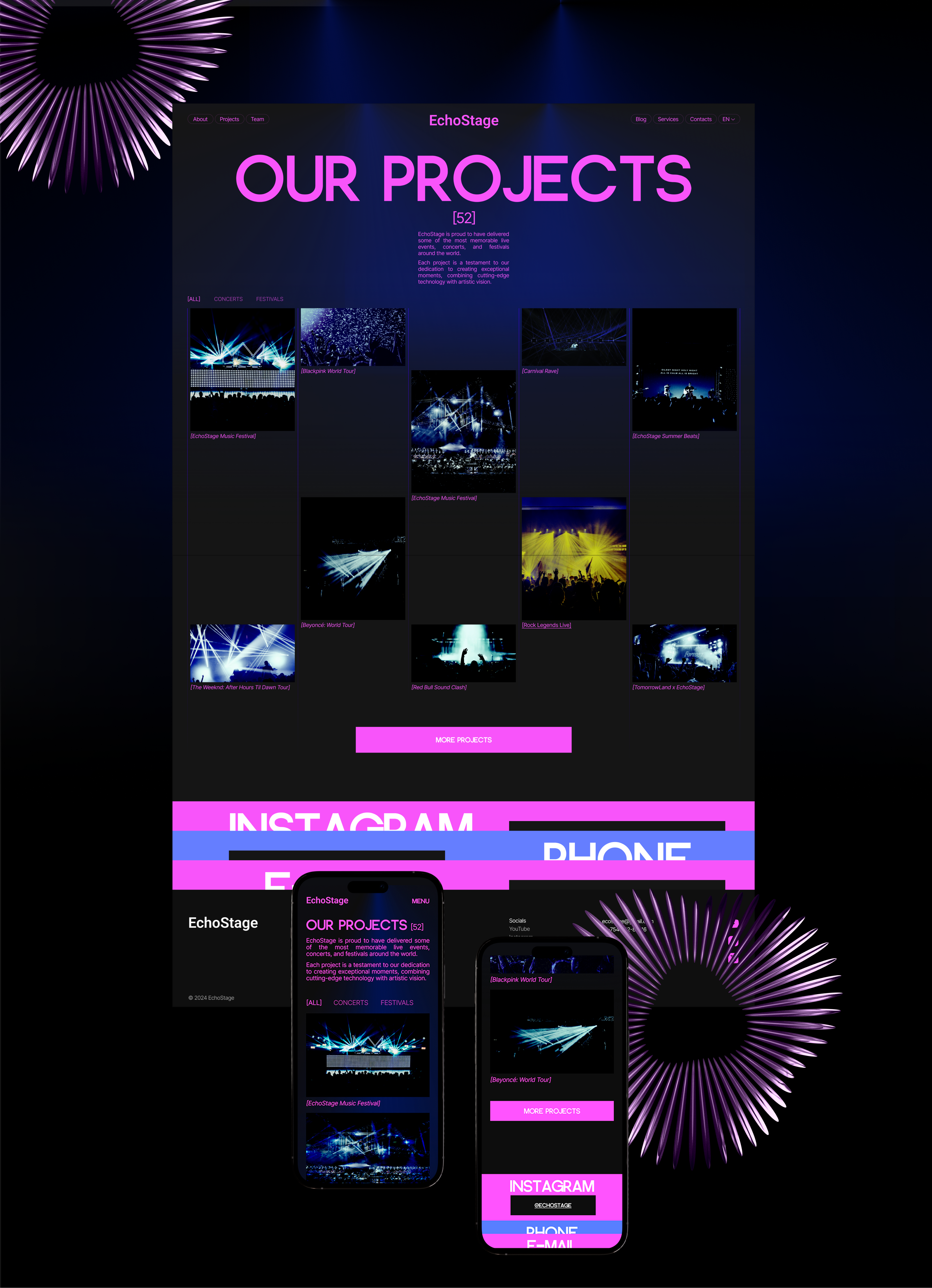 ECHOSTAGE | Corporate Website — Изображение №13 — Интерфейсы, Анимация на Dprofile