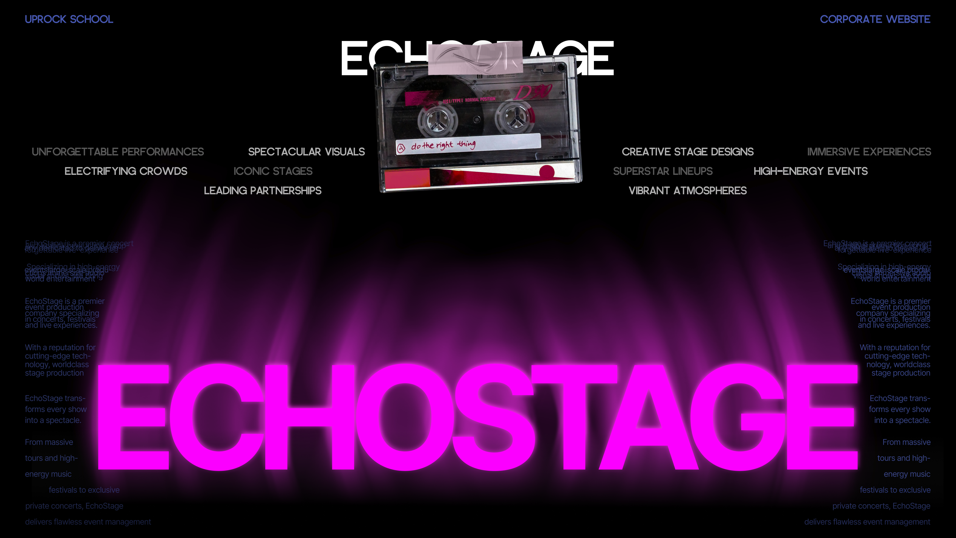 ECHOSTAGE | Corporate Website — Изображение №1 — Интерфейсы, Анимация на Dprofile