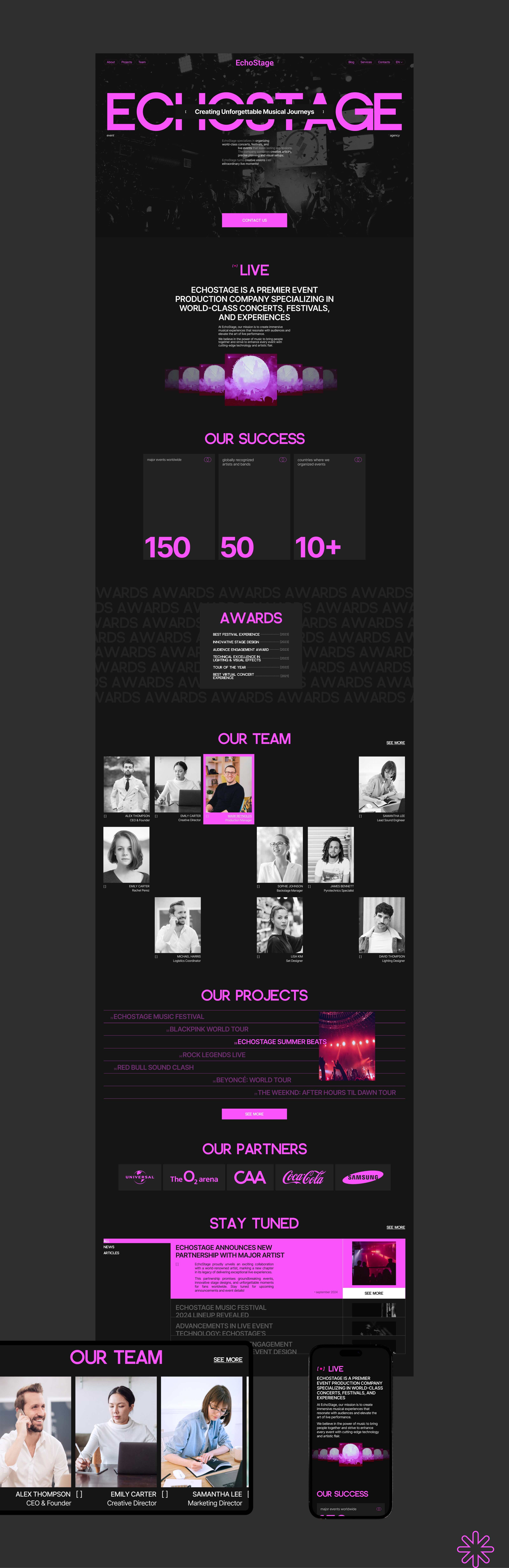 ECHOSTAGE | Corporate Website — Изображение №4 — Интерфейсы, Анимация на Dprofile