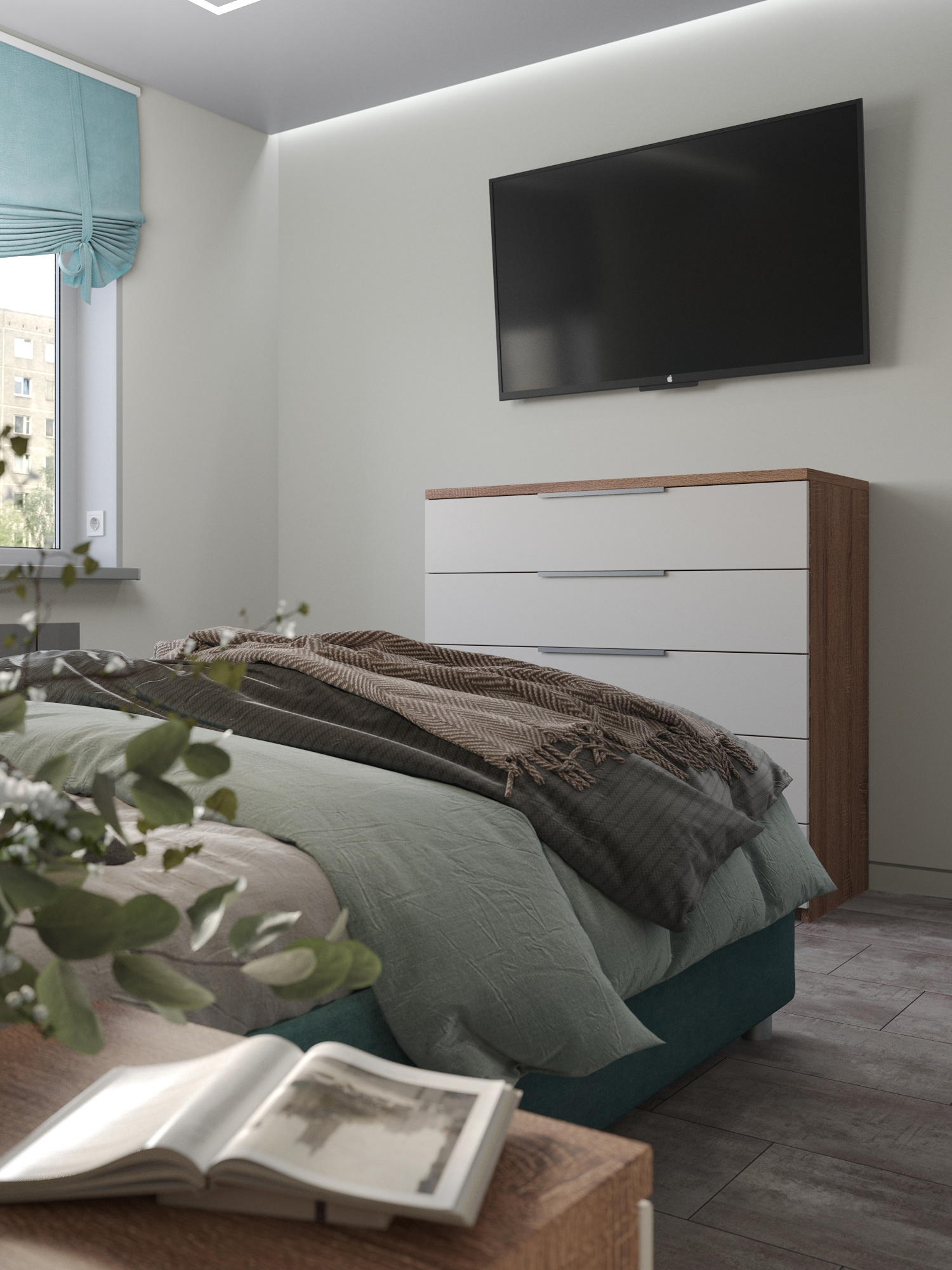 Bedroom Nega. Квартира в Екатеринбурге — Изображение №9 — Иллюстрация, 3D на Dprofile