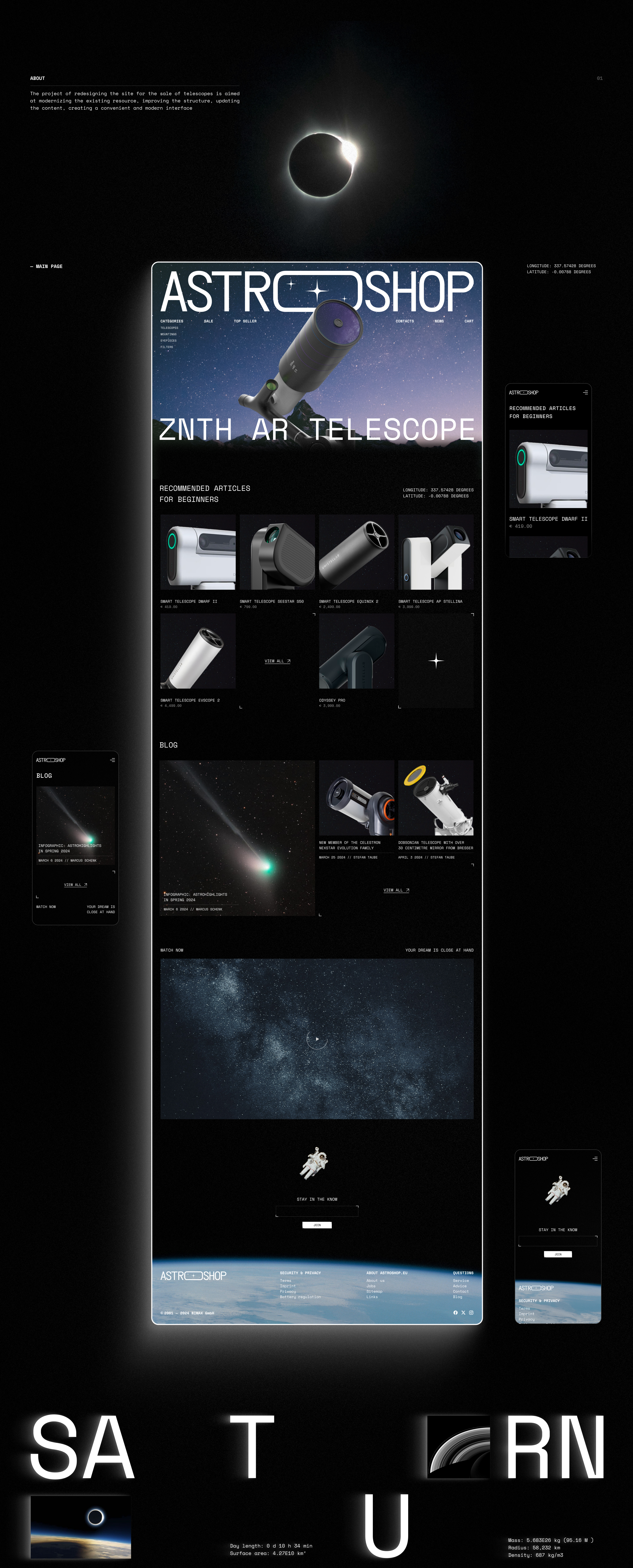 ASTROSHOP l Website redesign — Изображение №1 — Интерфейсы на Dprofile