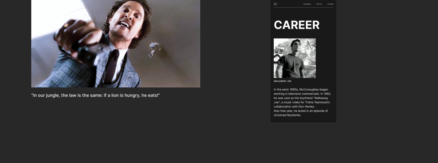 MATTHEW MCCONAUGHEY — personal website — Изображение №23 — Интерфейсы на Dprofile