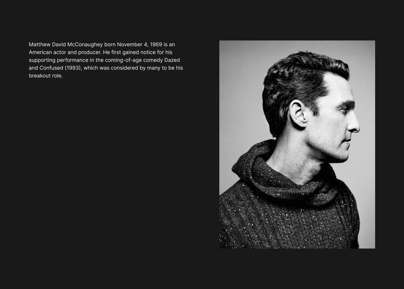 MATTHEW MCCONAUGHEY — personal website — Изображение №3 — Интерфейсы на Dprofile