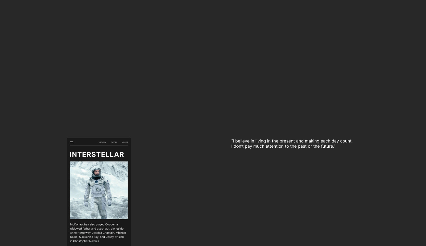 MATTHEW MCCONAUGHEY — personal website — Изображение №19 — Интерфейсы на Dprofile