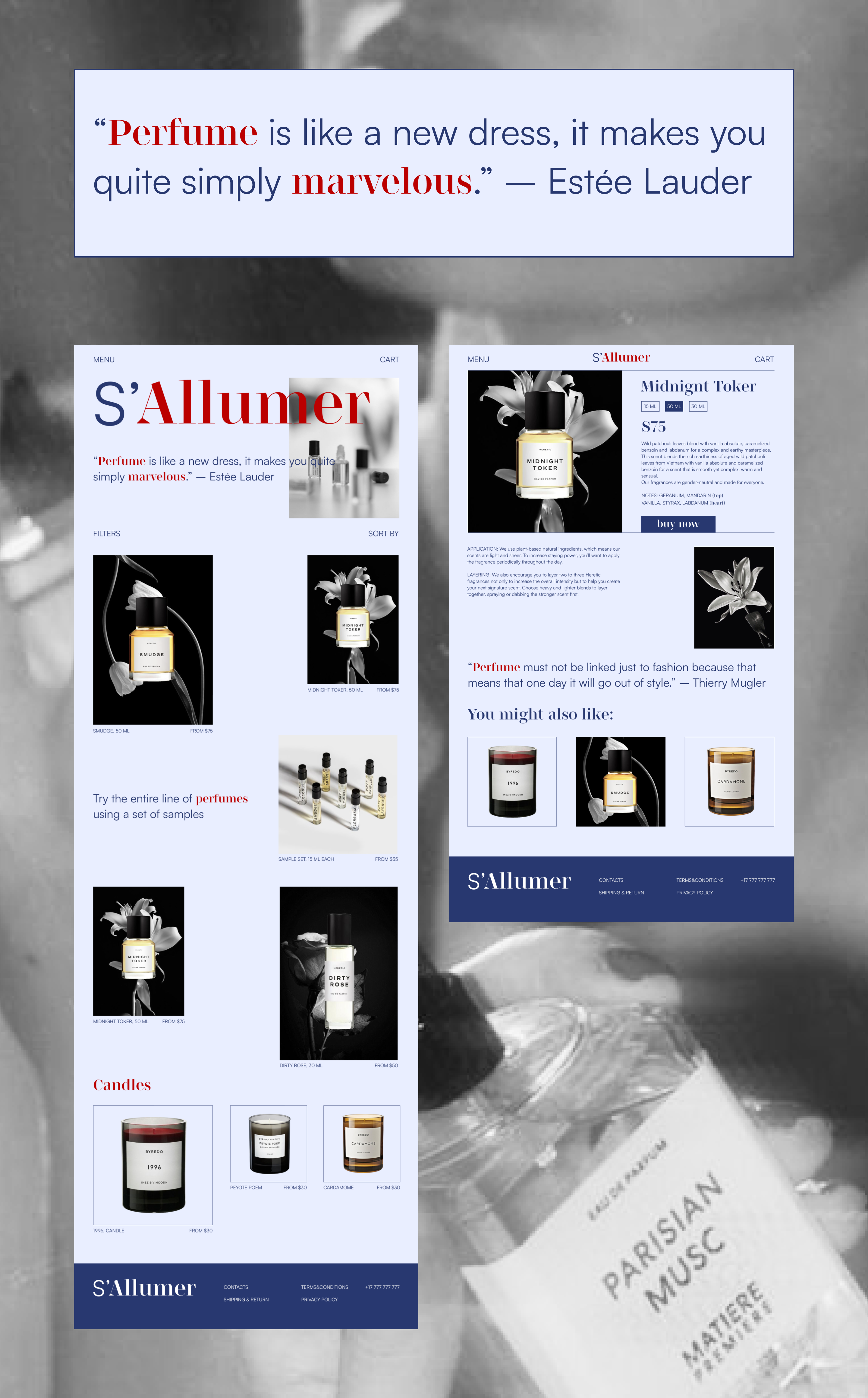 S'Allumer perfume website design — Изображение №6 — Брендинг, Интерфейсы на Dprofile