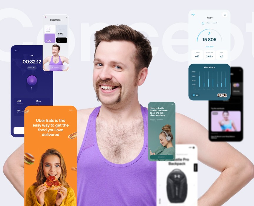 Mobile App Design Challenge /UX/UI #3 — Интерфейсы на Dprofile