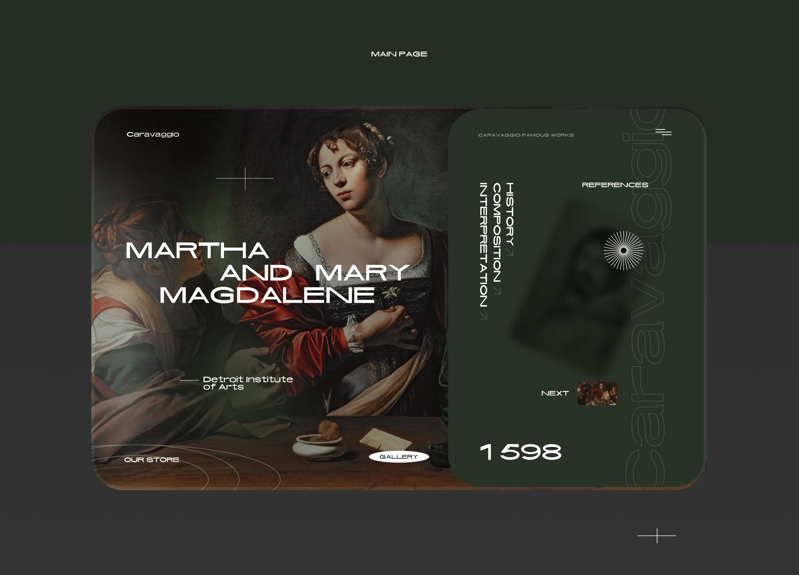 Caravaggio / Art Brutalism UI Concept — Изображение №2 — Интерфейсы на Dprofile