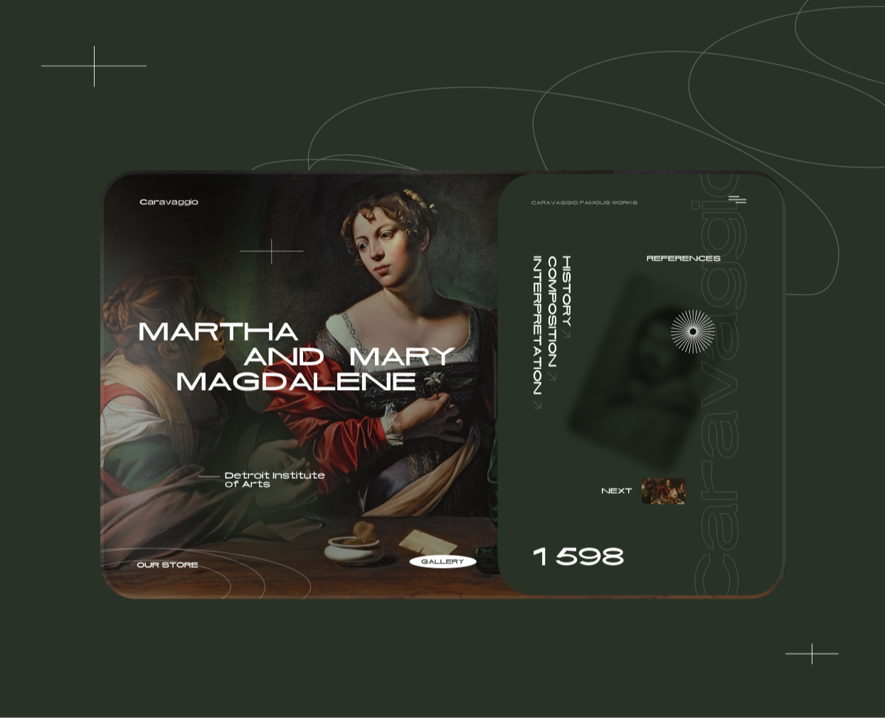 Caravaggio / Art Brutalism UI Concept на Dprofile