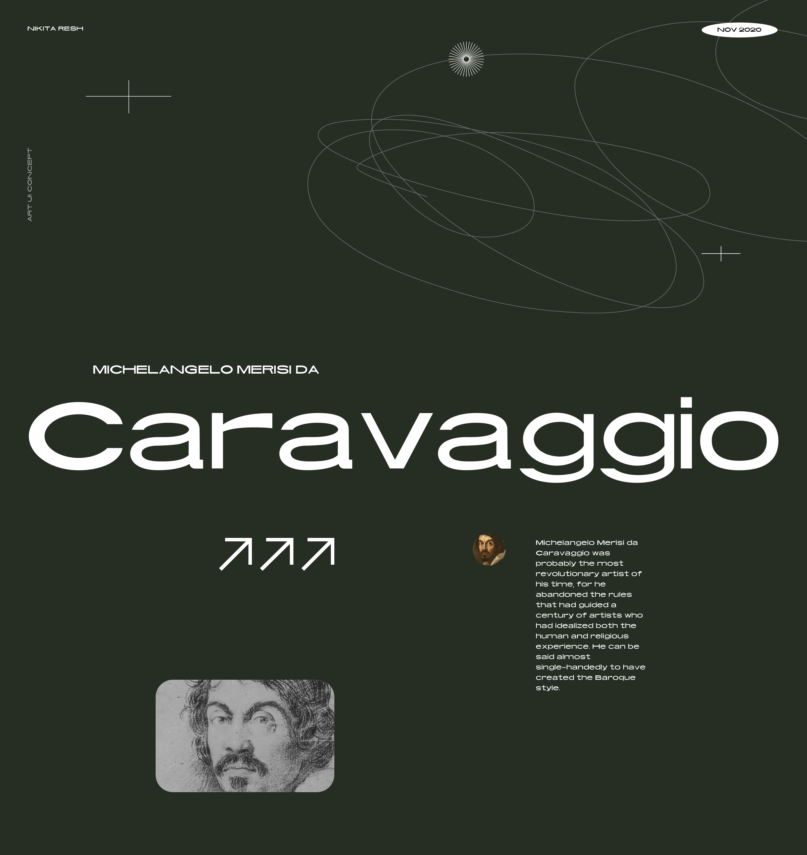 Caravaggio / Art Brutalism UI Concept — Изображение №1 — Интерфейсы на Dprofile