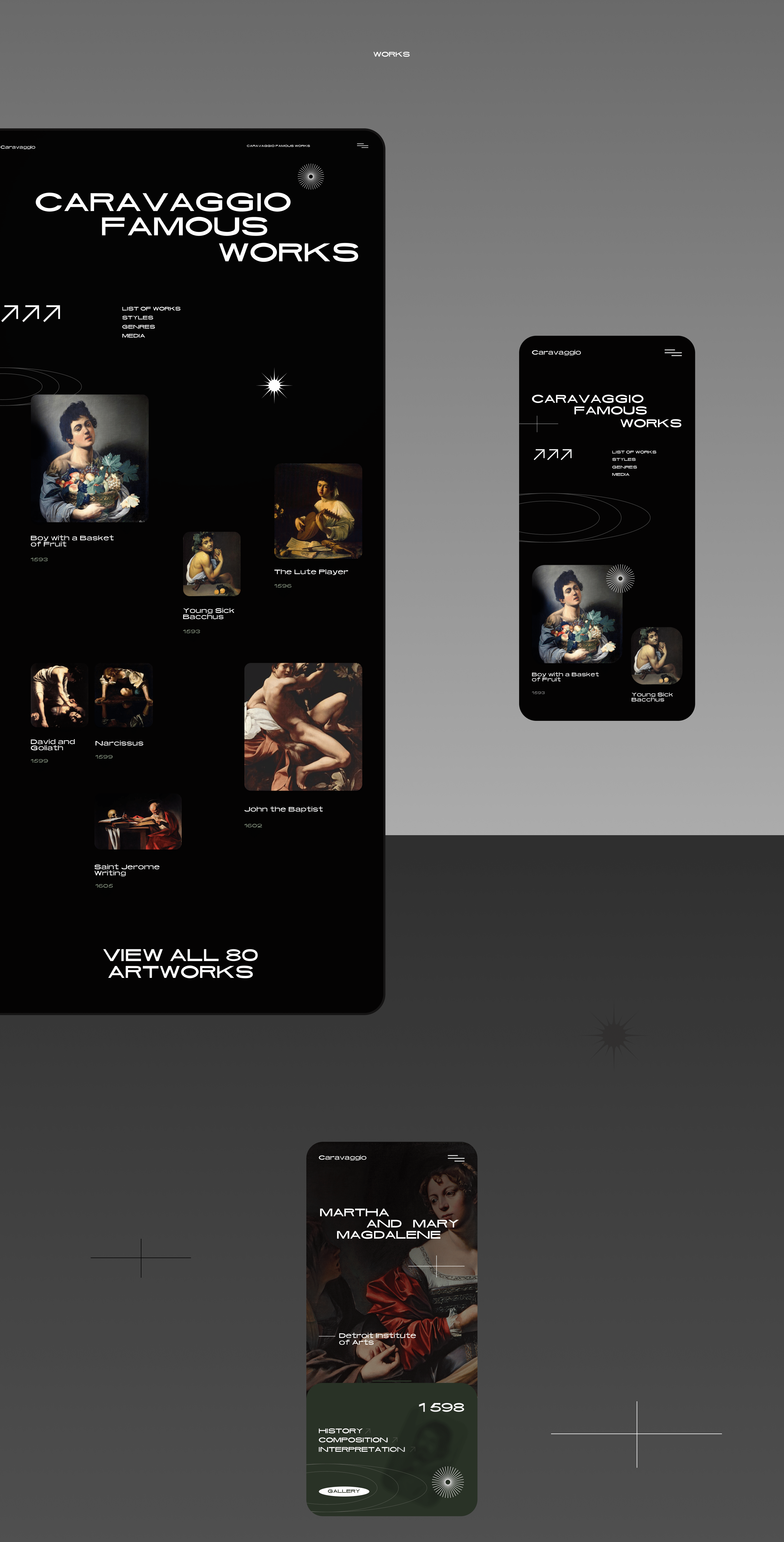 Caravaggio / Art Brutalism UI Concept — Изображение №4 — Интерфейсы на Dprofile